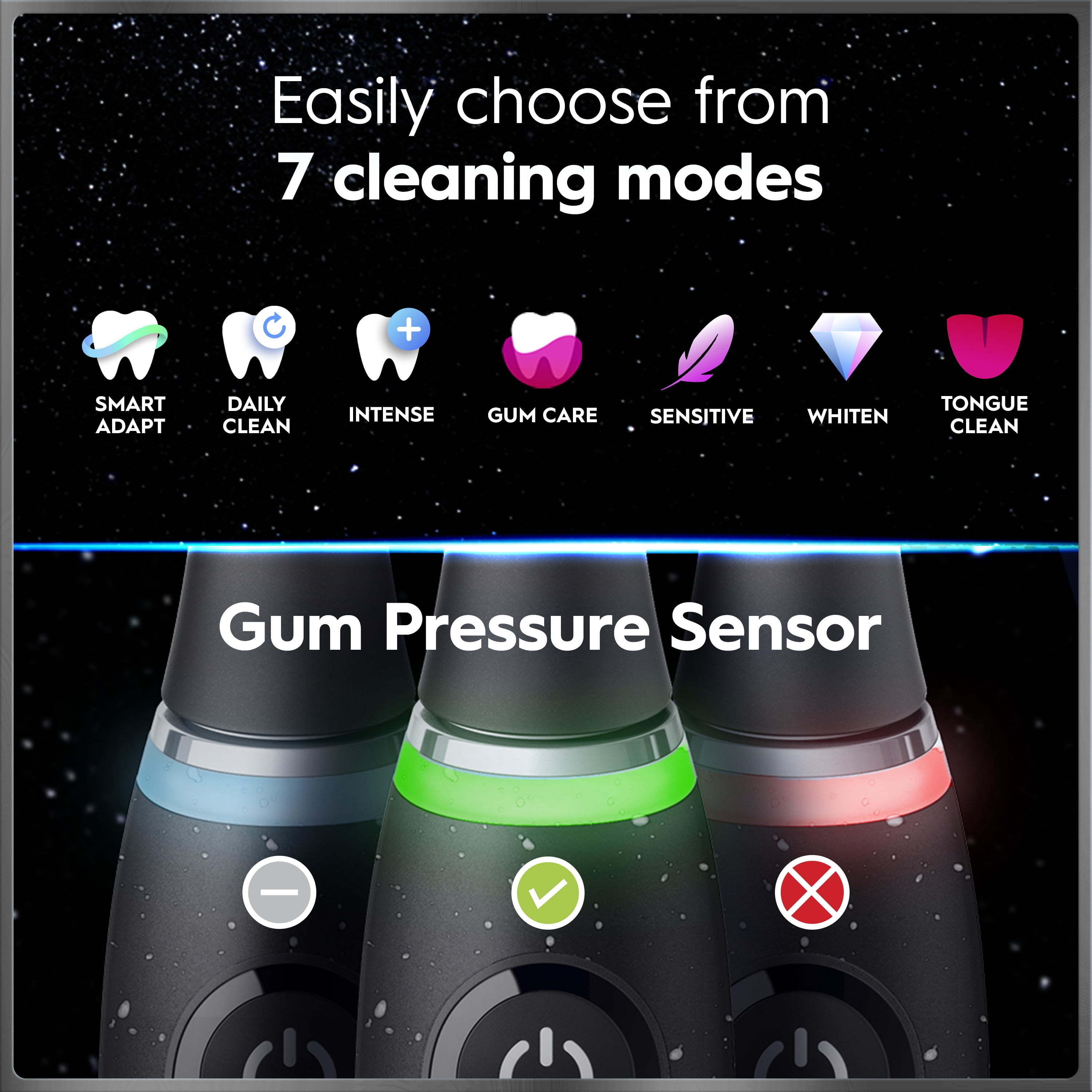 Oral-B iO Series 10 Rechargeable Electric Toothbrush with (2) Ultimate Clean and (2) Gentle Care Replacement Brush Heads, Black, and Charger - Image 5