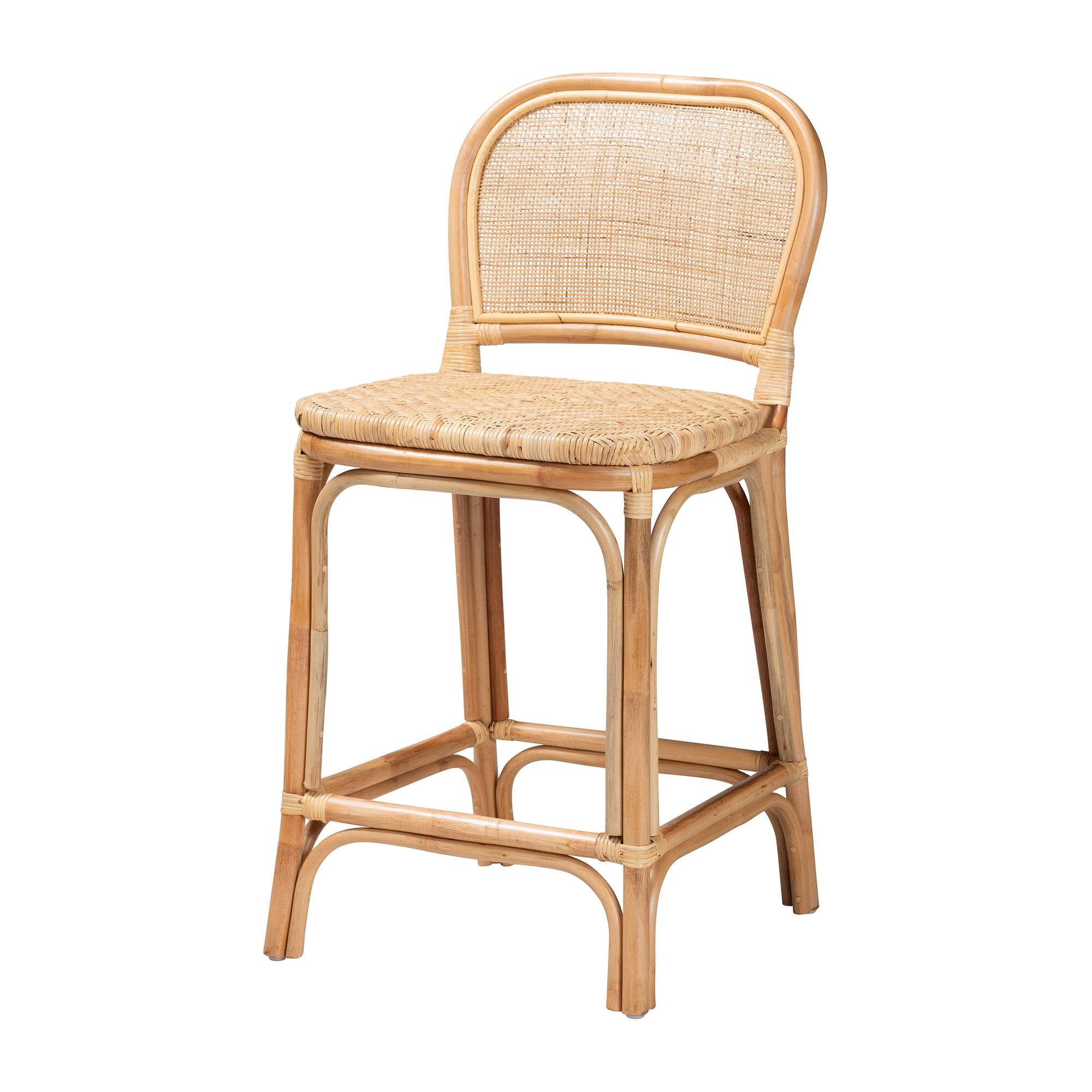 bali & pari Adrena Rattan Counter Stool, Natural Brown - Image 3