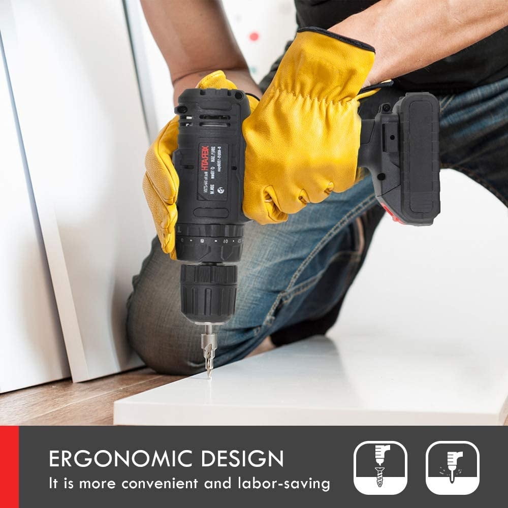 XERATH Cordless Drill Driver Kit 20V Variable Speed, Black, 46 Pieces - Image 6