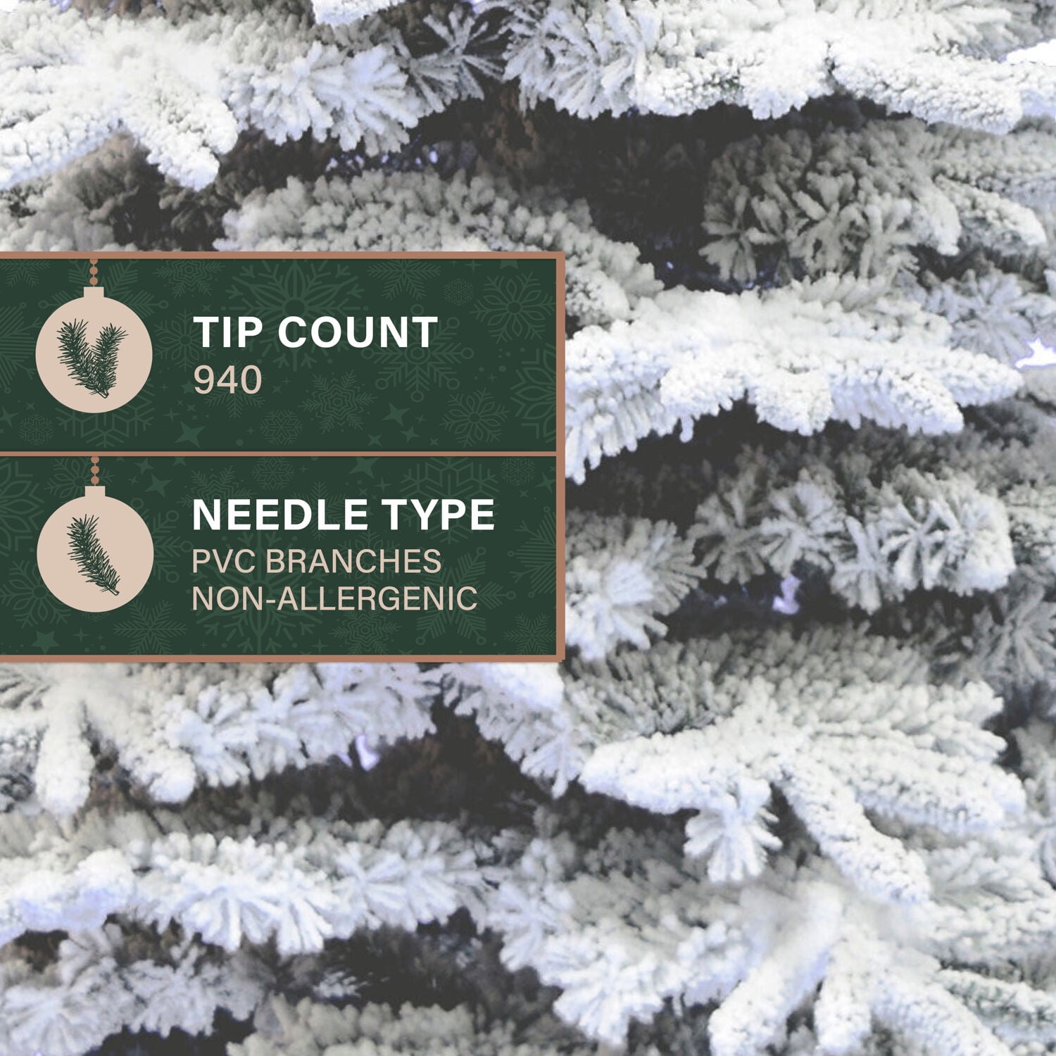 Fraser Hill Farm 6.5-Ft. Flocked Pine Valley Christmas Tree, FFPV065-0SN - Image 4