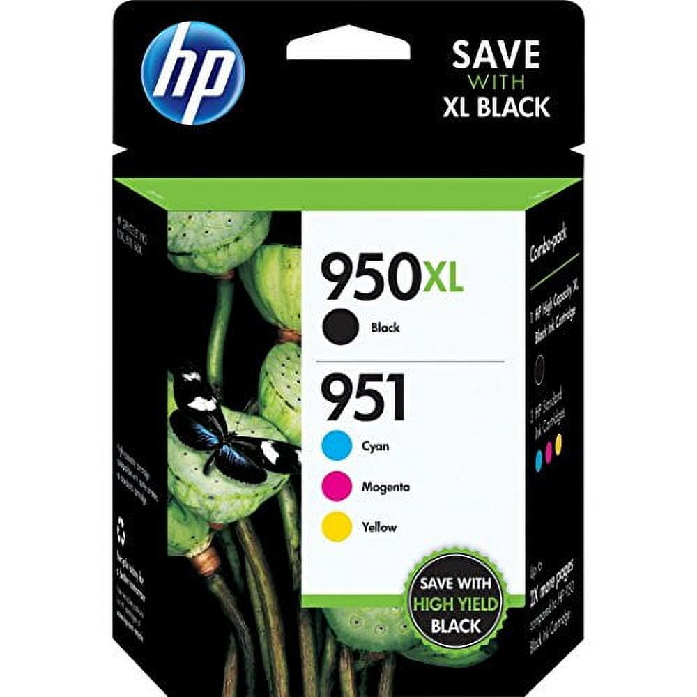 HP 950XL Black/951 Tri-Color (C2P01FN140) Inkjet Cartridge Four Pack - Image 4