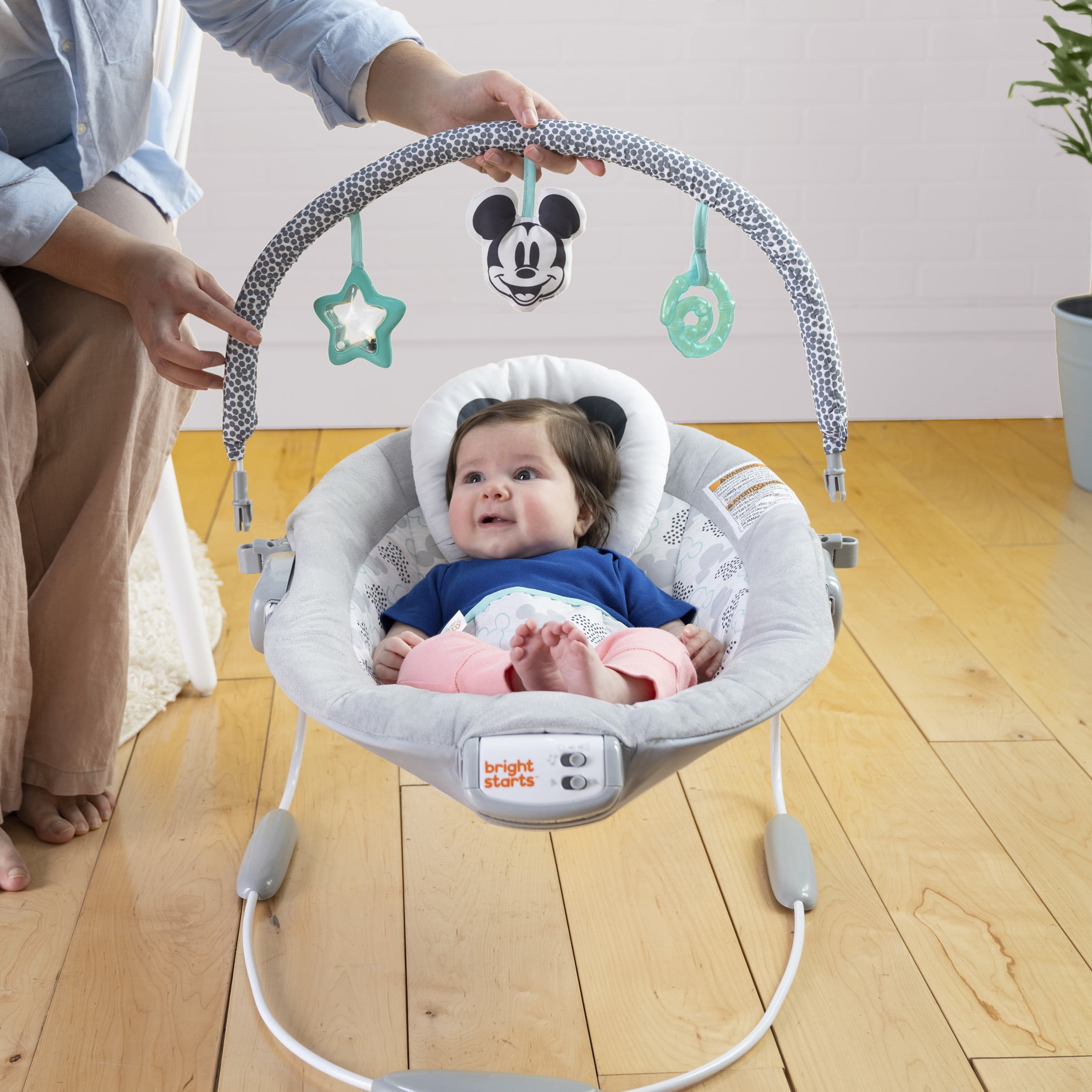 Bright Starts Mickey Mouse Comfy Disney Baby Bouncer, Cloudscapes - Image 6