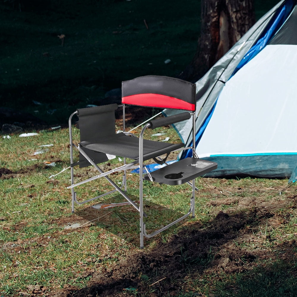 Camping Chair, Directors Chair with Side Table Storage Pockets and Carry Straps for Cup Holder, Padded Folding, Supports 400lbs - Image 4