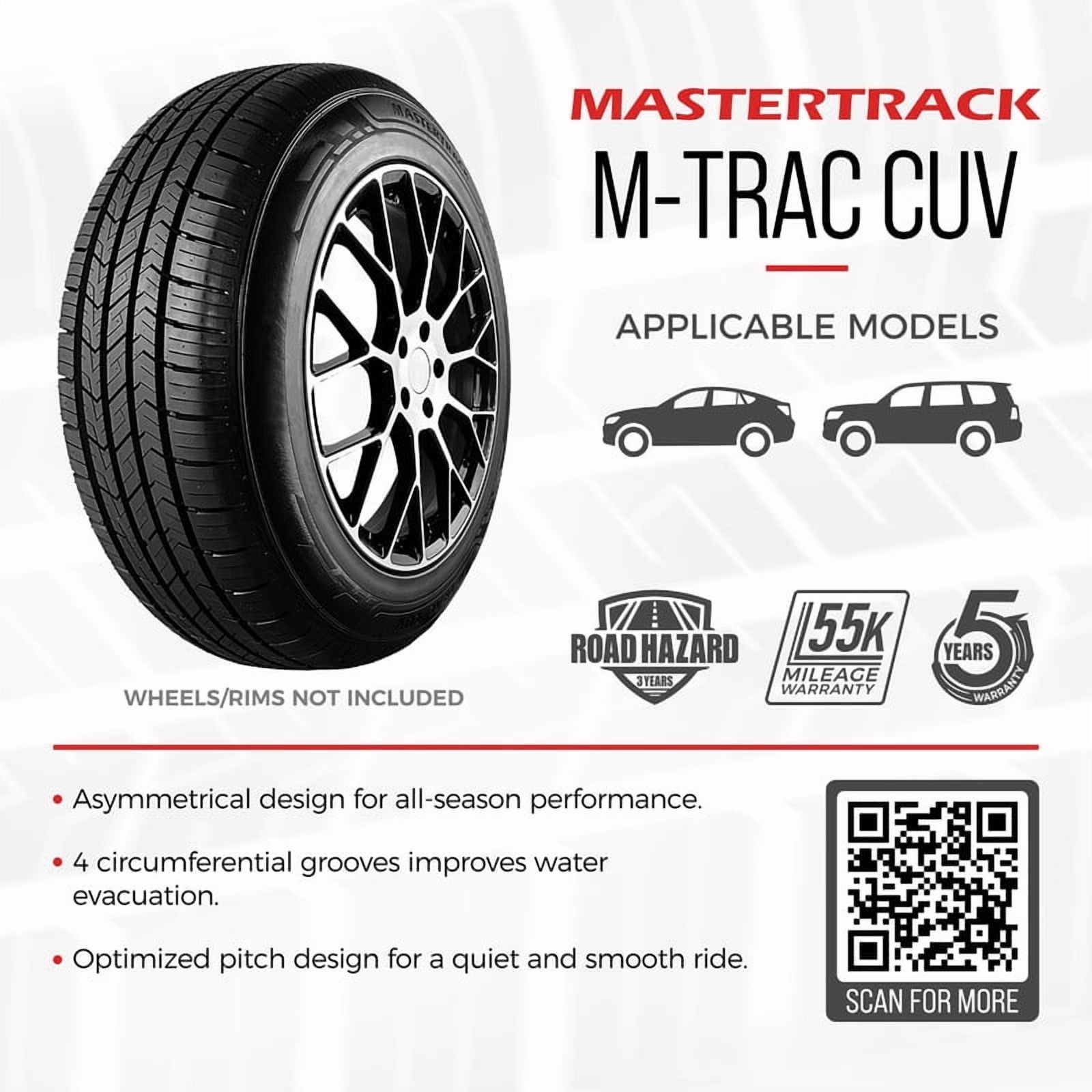 Mastertrack M-TRAC CUV All Season 275/55R20 XL 117V Crossover CUV/SUV Tire 275/55/20(Tire Only) - Image 4