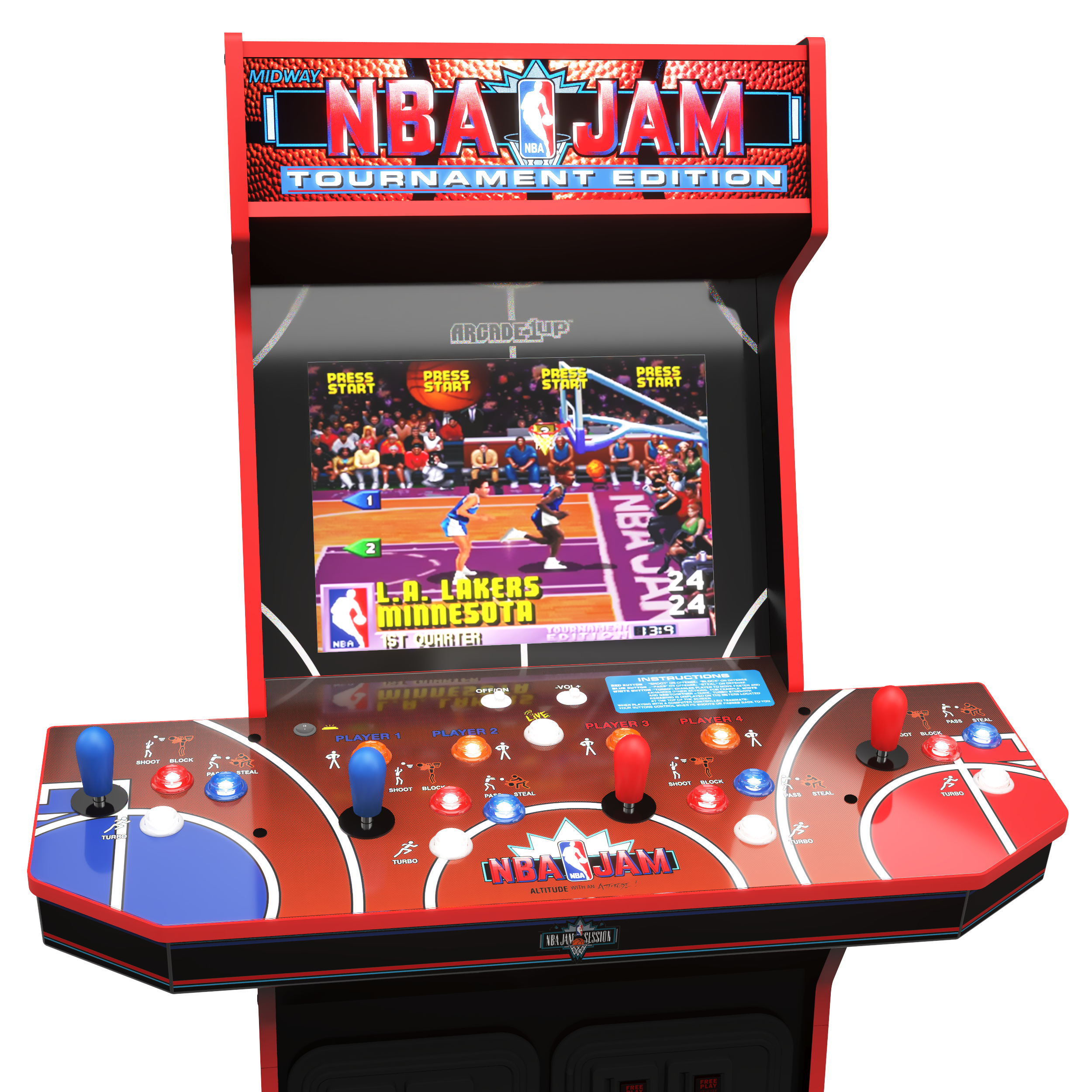Arcade 1UP, NBA Jam Arcade w/ riser and light up marquee - Image 9