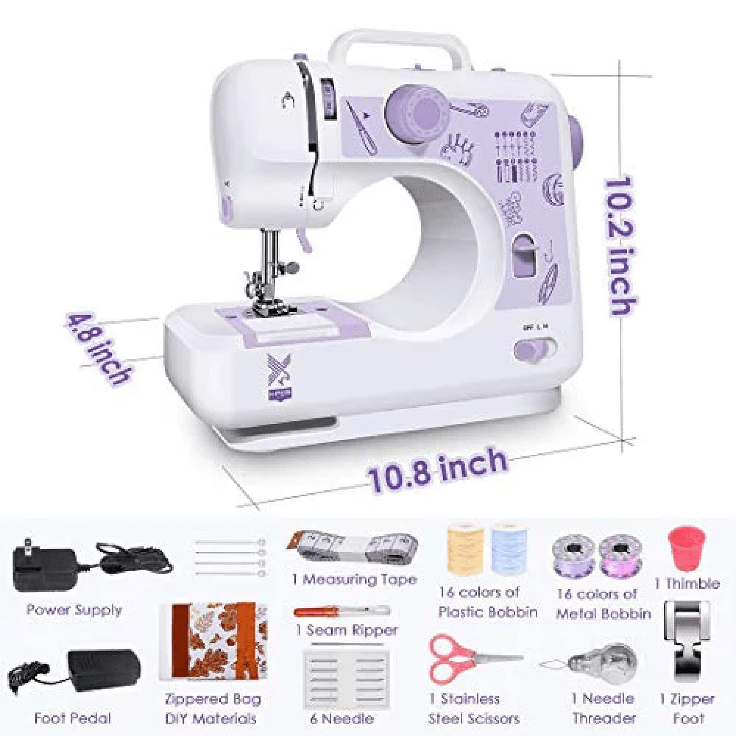 KPCB Sewing Machine for Beginners 12 Stitches with Reverse Stitch - Image 4