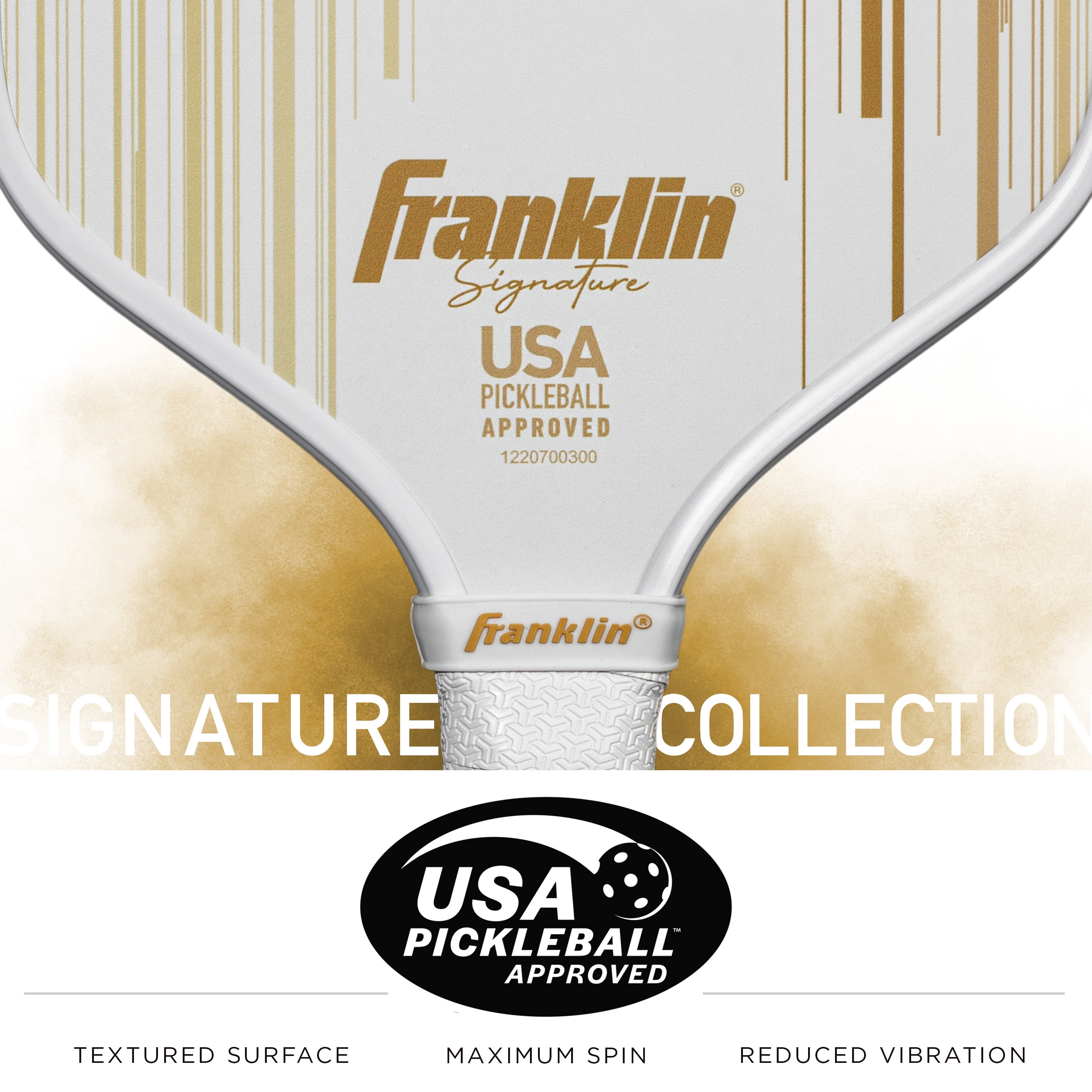 Franklin Sports Pro Signature Pickleball Paddles - 16mm Poly Core - Gold - Image 2
