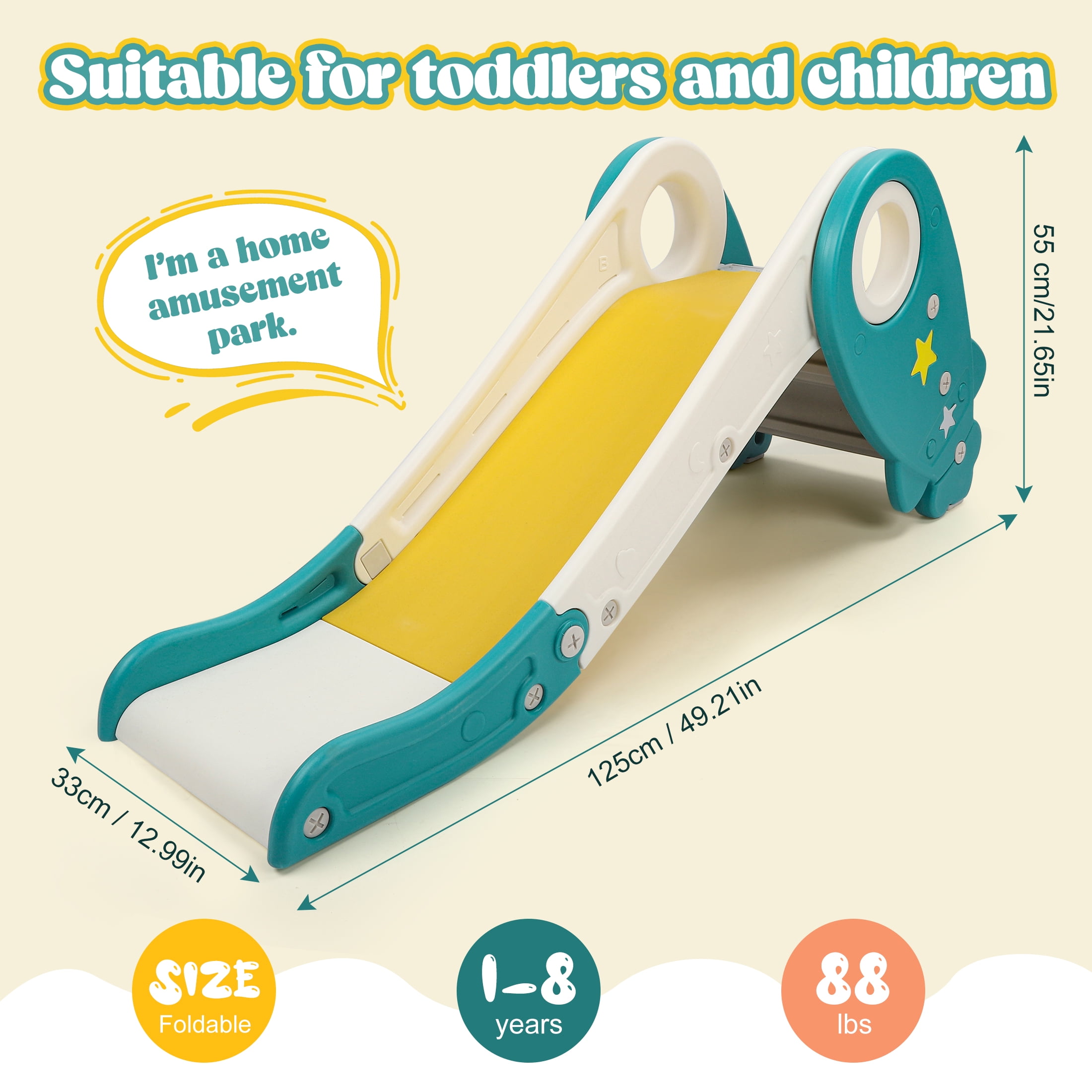 Crtynell Kids Slide, Indoor or Outdoor Slide for Toddlers, Toddler Toy Climbing Slide Playset, Handheld Game for Kids - Image 9