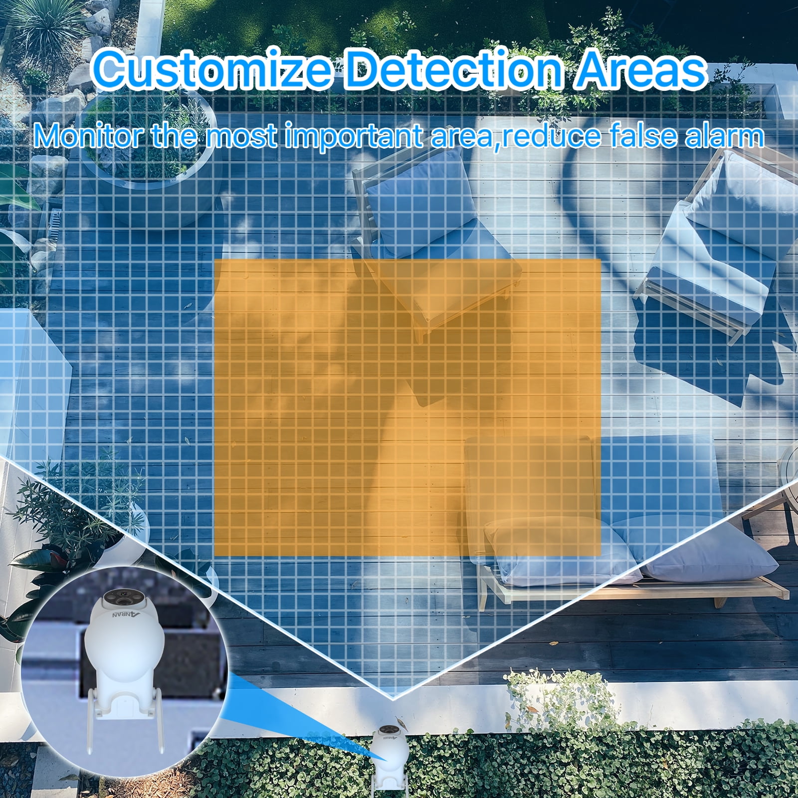 ANRAN Solar Security Camera Outdoor, 5MP Security Camera Wireless Outdoor, Battery Powered Cam 2.4G WiFi 360° View Pan Tilt, with Alexa, Night Vision, PIR Human Detection, 2 Way Talk, IP66, SD/Cloud - Image 4