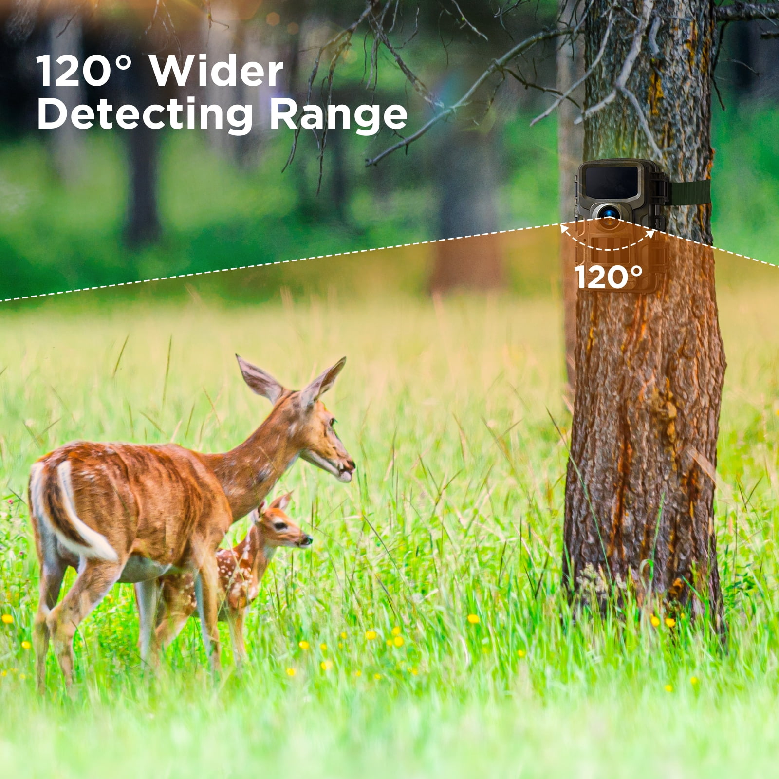 CAMPARK Trail Camera 2K 36MP Game Camera with Infrared Night Vision Waterproof 65FT Motion Activated Wildlife Scouting Hunting Deer Trail Cam with 120° Wide Angle Lens 2.0"LCD - Image 8