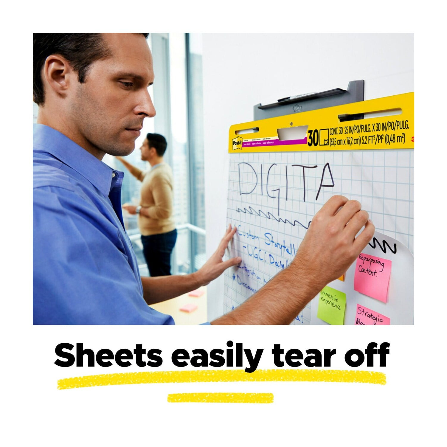 Post-it Super Sticky Easel Pad, White with Grid, 25 in. x 30 in. Sheets, 4 Pads - Image 13