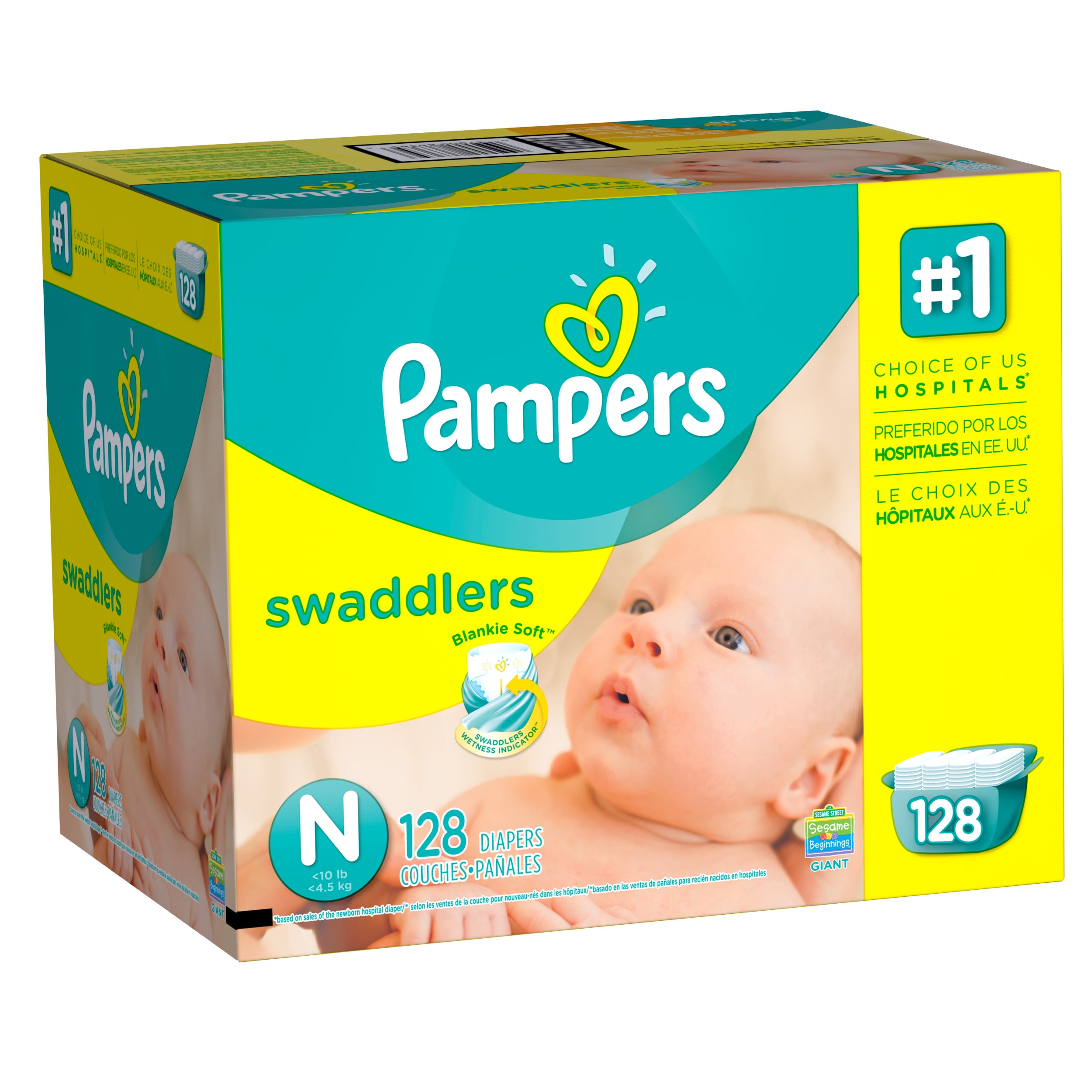 Pampers Swaddlers Newborn Diapers Size 0 128 count - Image 7
