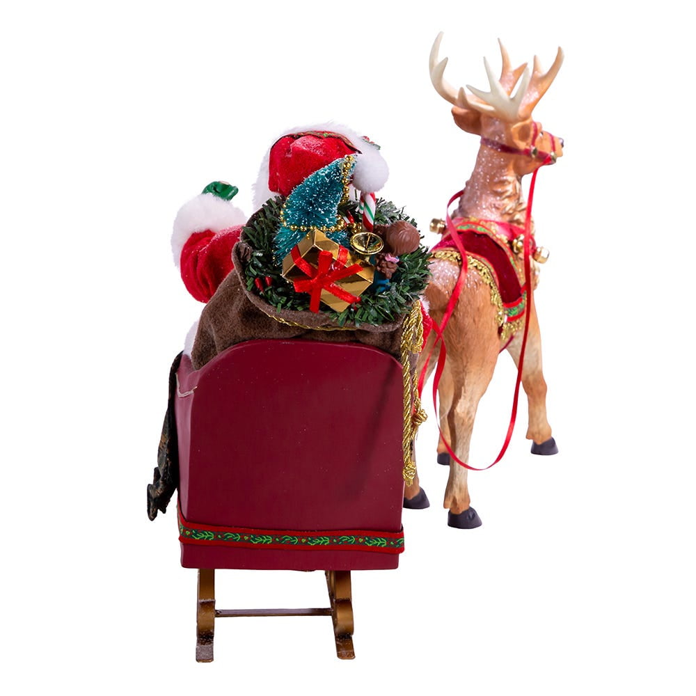 Kurt Adler Fabriché Santa in Sleigh With Deer Standing Christmas Display - Image 6