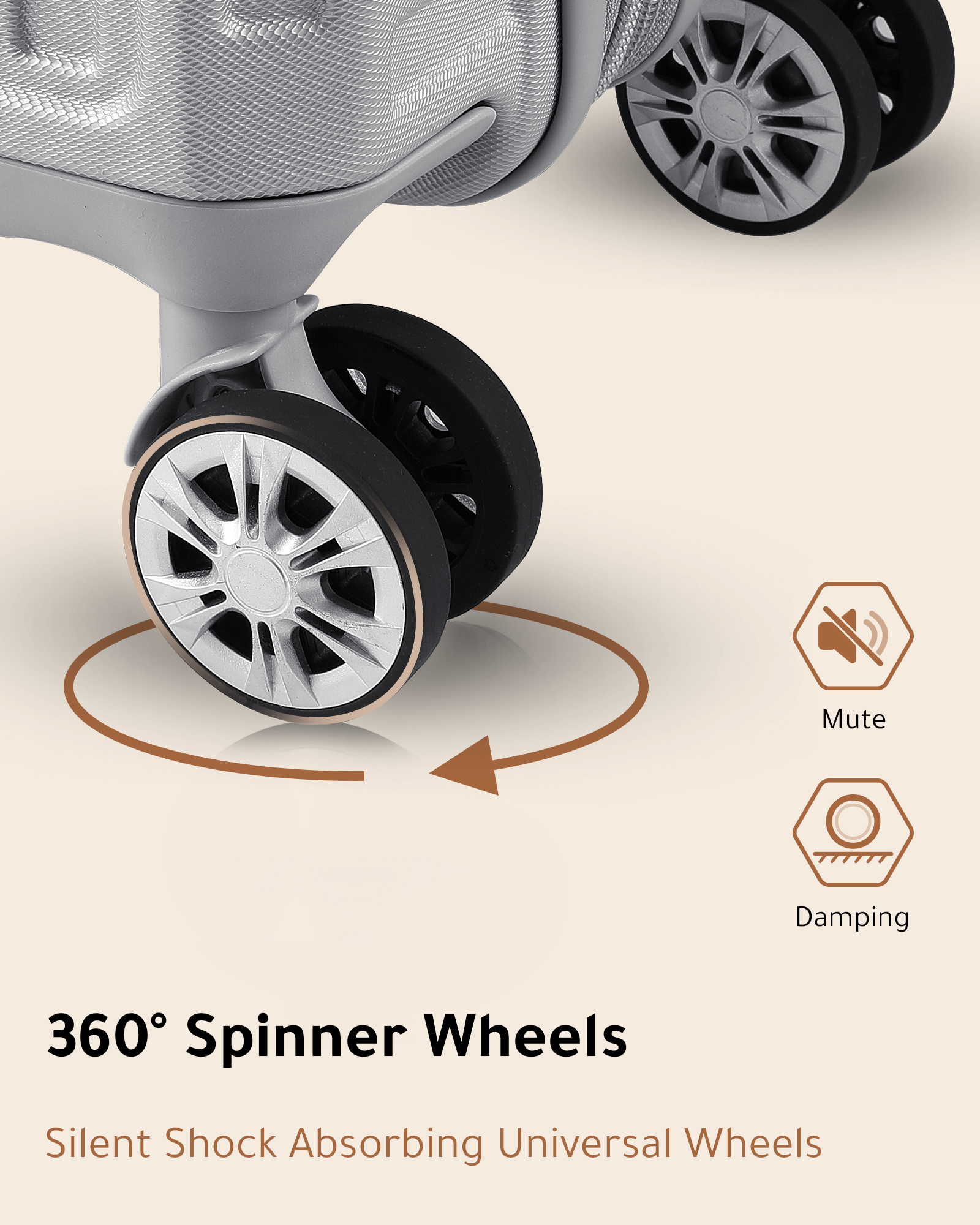 YOETEY Carry on Luggage, Hardside PC Expandable Suitcase 22x14x19 with Wheels for Adult 20 inch - Image 6