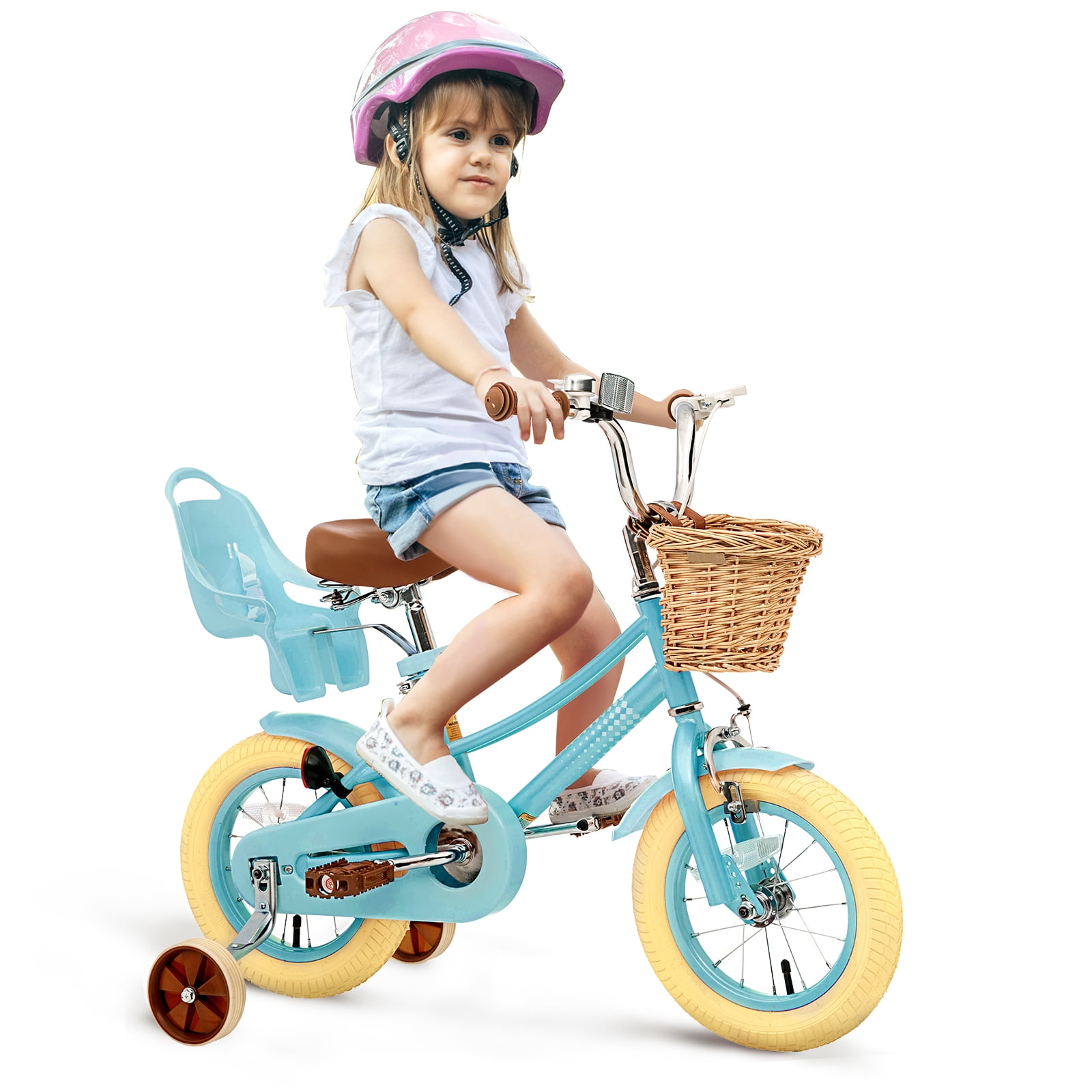 XJD Girls Bike for 2-12 Years Old Toddlers and Kids, 12 14 16 20 Inch Kids Bike with Basket and Bell Training Wheels, 12 Inch Kid's Bicycle with Kickstand & Adjustable Seat Handlebar Height - Image 6
