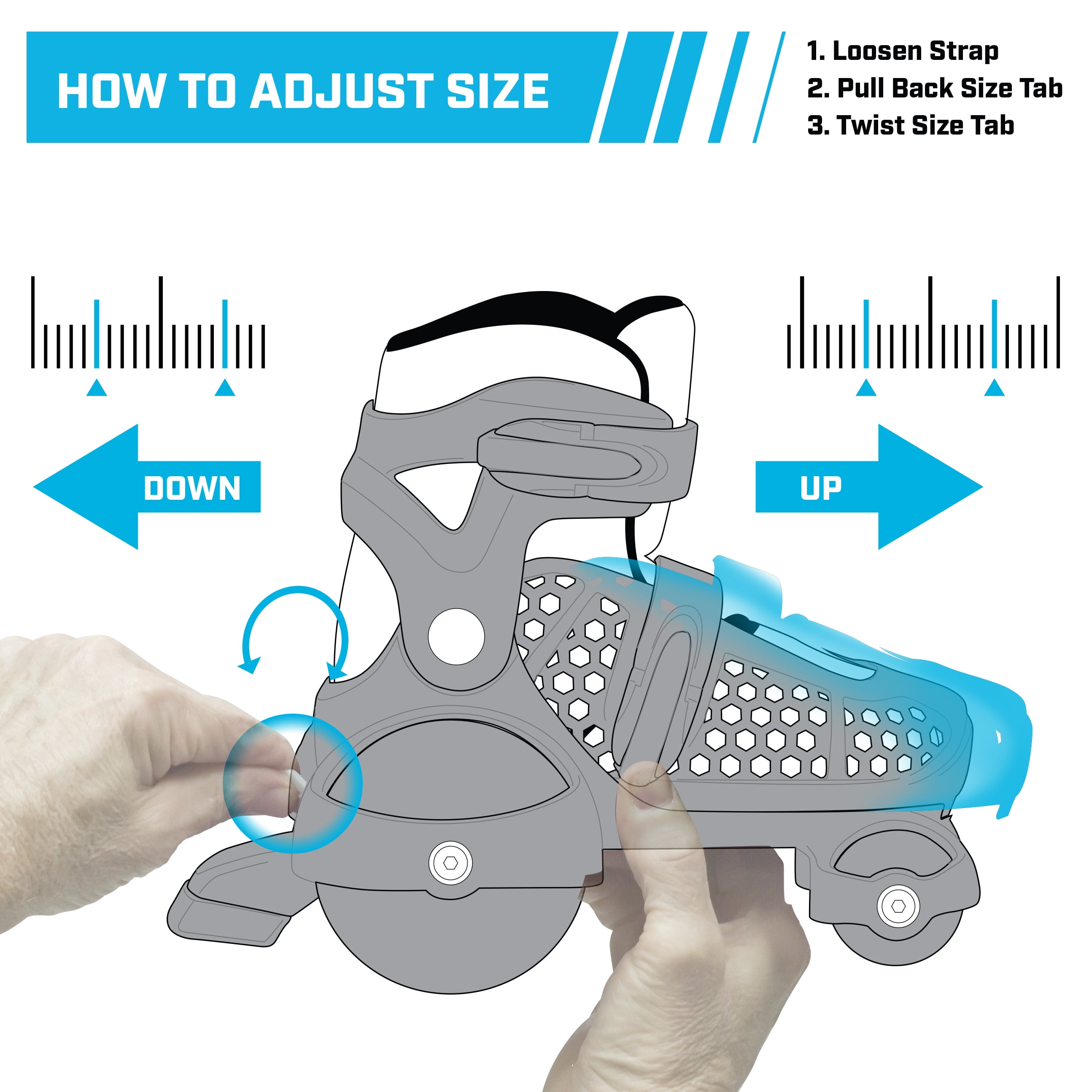 Roller Derby Girls Pixie Holographic Roller Skates with Adjustable Sizing (3-6) - Image 7