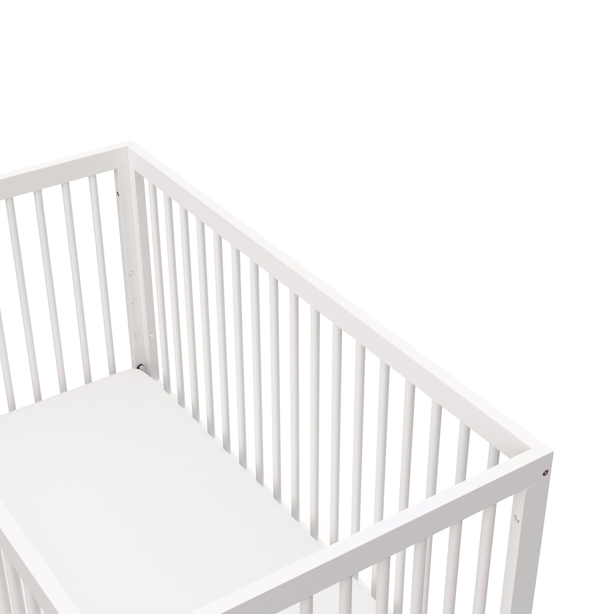 Storkcraft Santorini 5-in-1 Convertible Baby Crib, White with Driftwood - Image 15