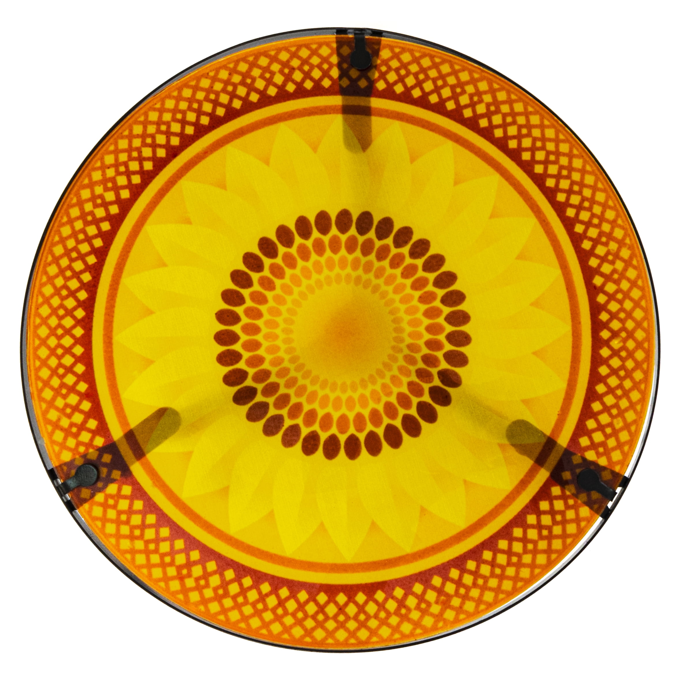 22" Sunflower Design Glass & Metal Side Table by Trademark Innovations - Image 7