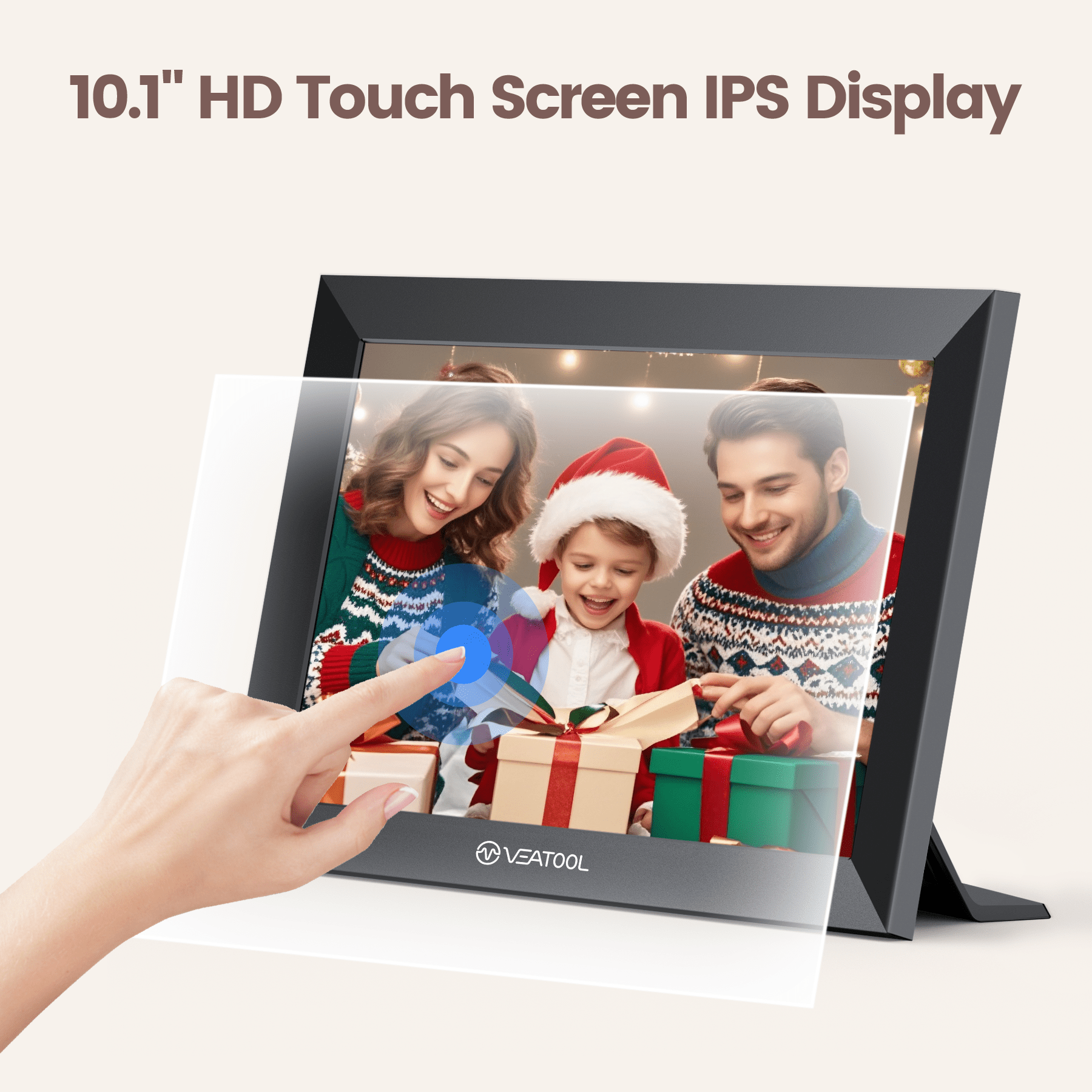VEAT00L WiFi Digital Picture Frame 10.1 Inch,1280*800 IPS Touch Screen Digital Photo Frame with 32GB Memory, Auto-Rotate, Wall Mountable, Instantly Send Photos or Videos from Anywhere via Uhale App - Image 5