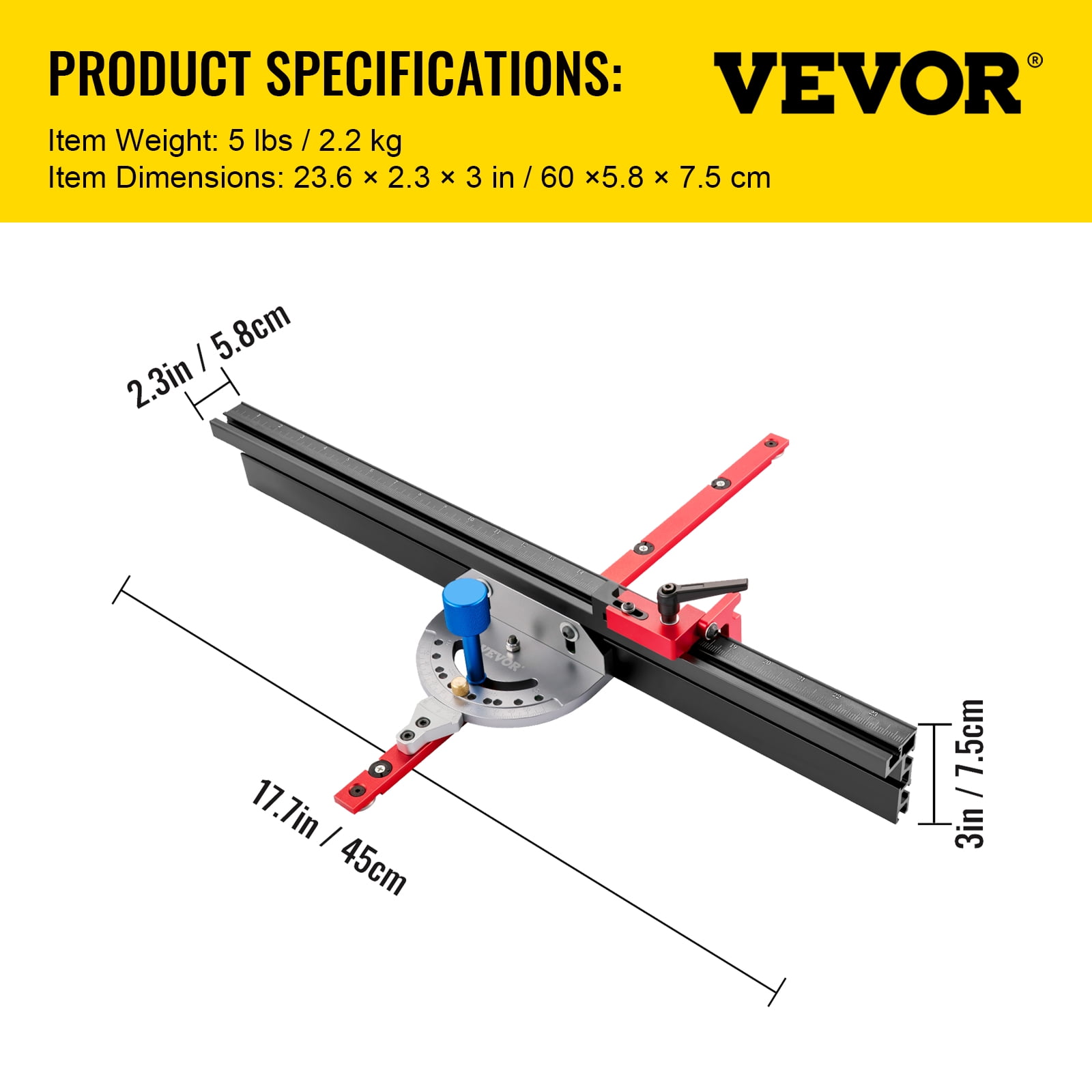 VEVOR Precision Miter Gauge Fence System Woodworking Tools DIY Accessiories for Table Saw,Band Saw,Router Table - Image 7
