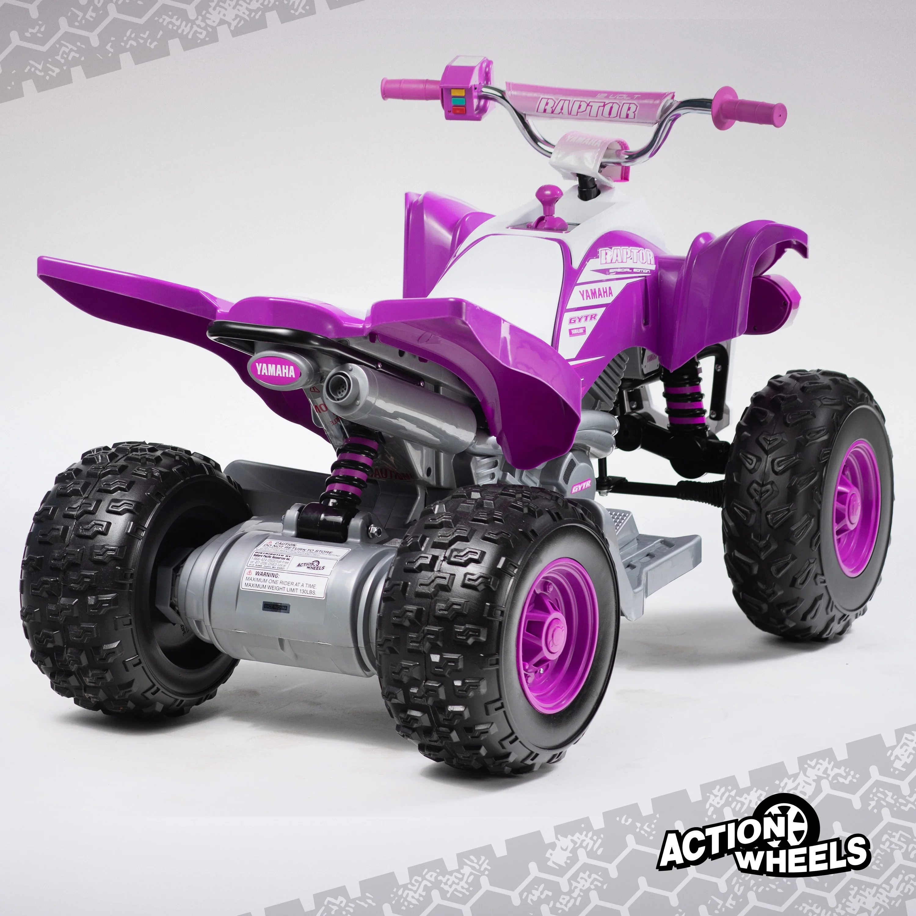 Yamaha Raptor ATV 12-Volt Battery-Powered Ride-on ATV - Purple and White for girls ages 3-5 years - Image 6