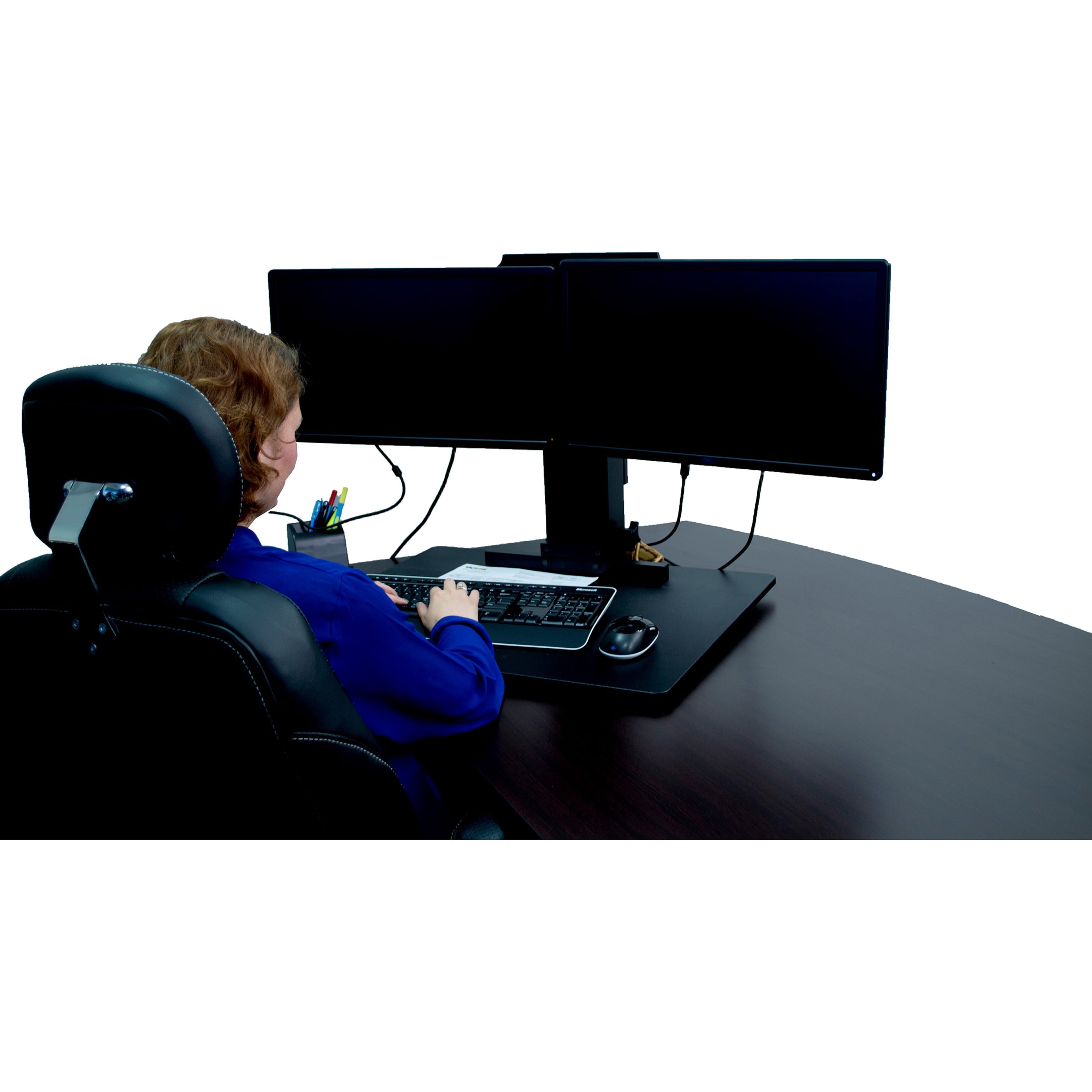 Victor Technology DC350 High Rise™ Collection Dual Monitor Sit-Stand Desk Converter 28 x 23 x 15.5 Blk - Image 2