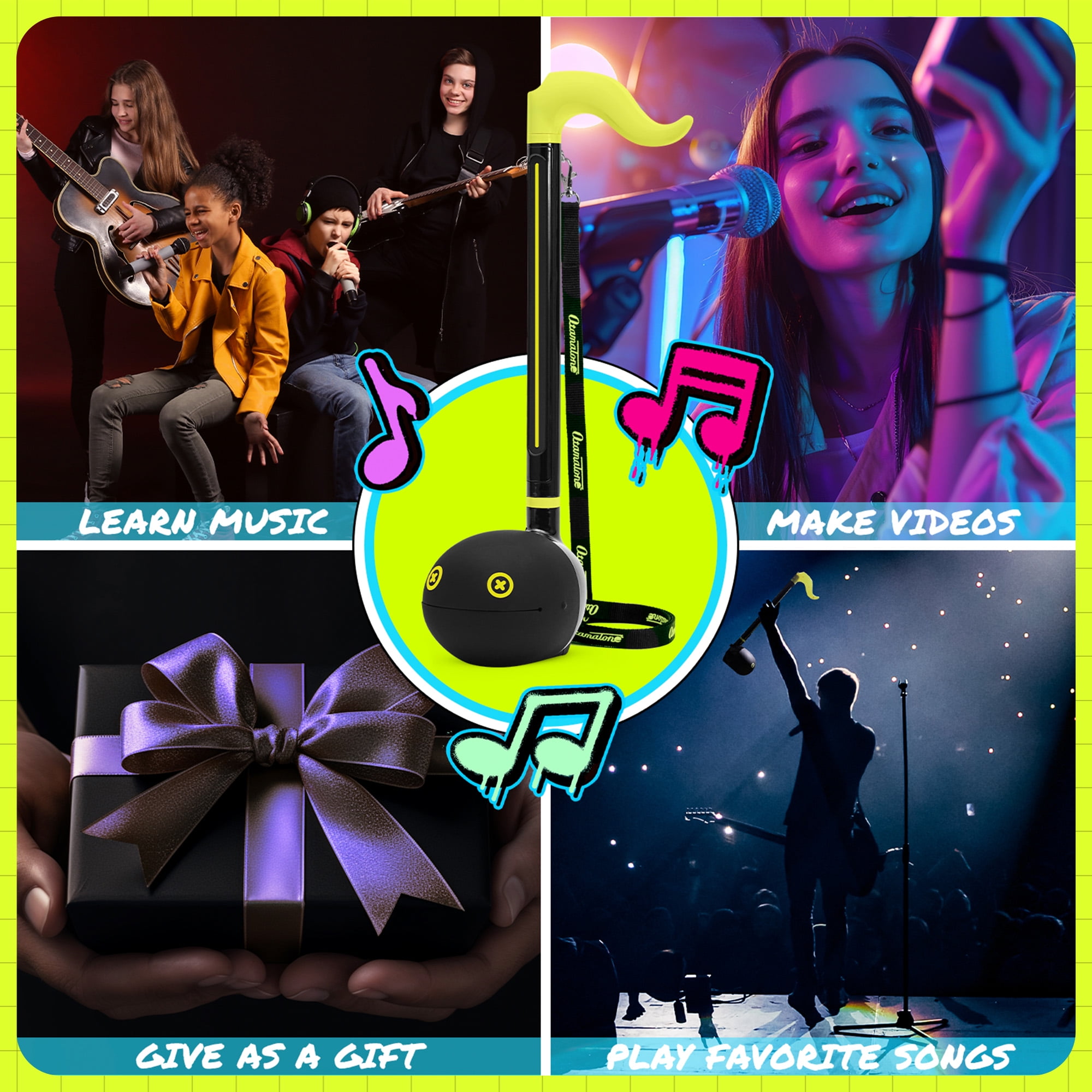 Otamatone Deluxe Electronic Musical Instrument for Adults Portable Synthesizer Digital Electric Music from Japan by Cube/Maywa Denki Cool Stuff Gifts, Monster (Lime Green/Black) - Image 8