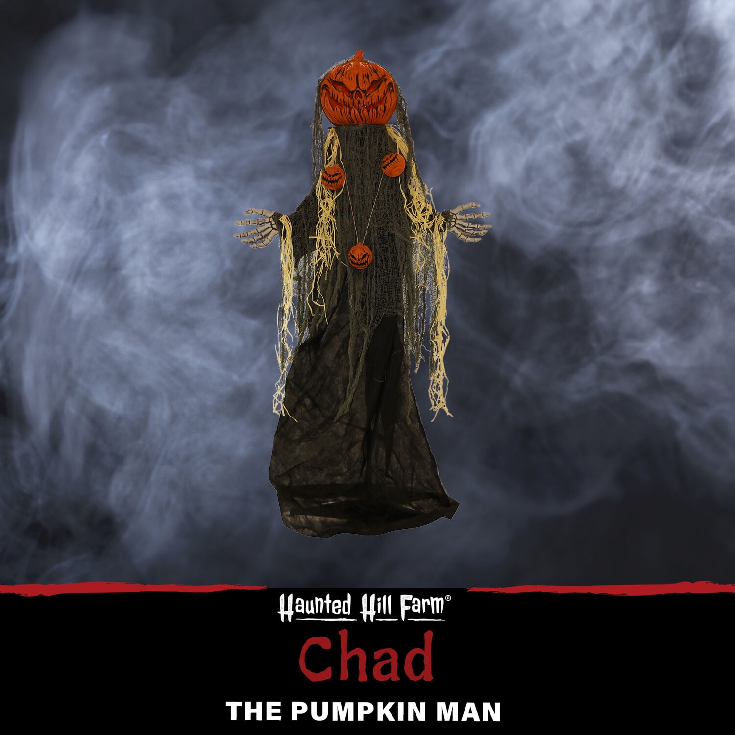 Haunted Hill Farm 5.3 ft Animatronic Pumpkin Man, Indoor/Outdoor Halloween Decor, Multi-Color, HHPUMP-6FLS - Image 11