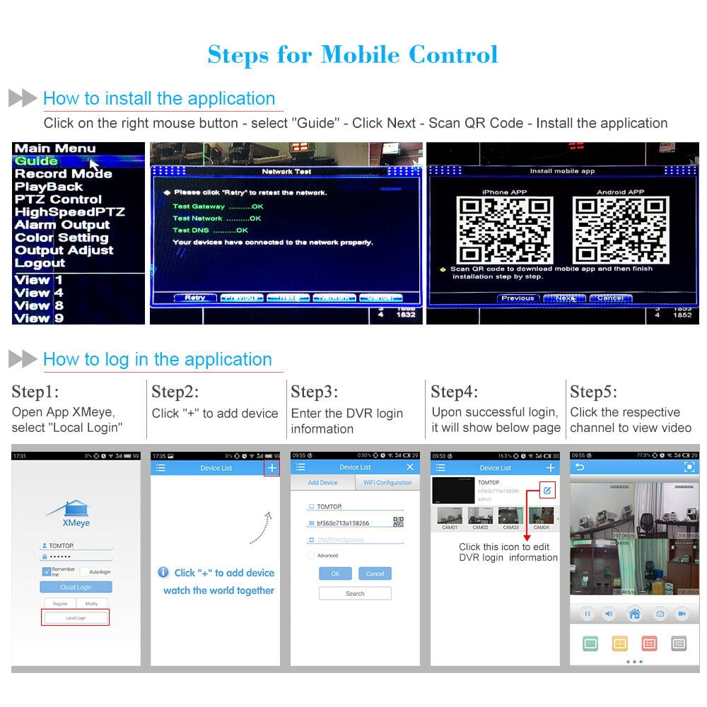 Anself DVR Video Recorder System 8CH 1080P Full HD, Remote Phone Control for Home Office Security - Image 4
