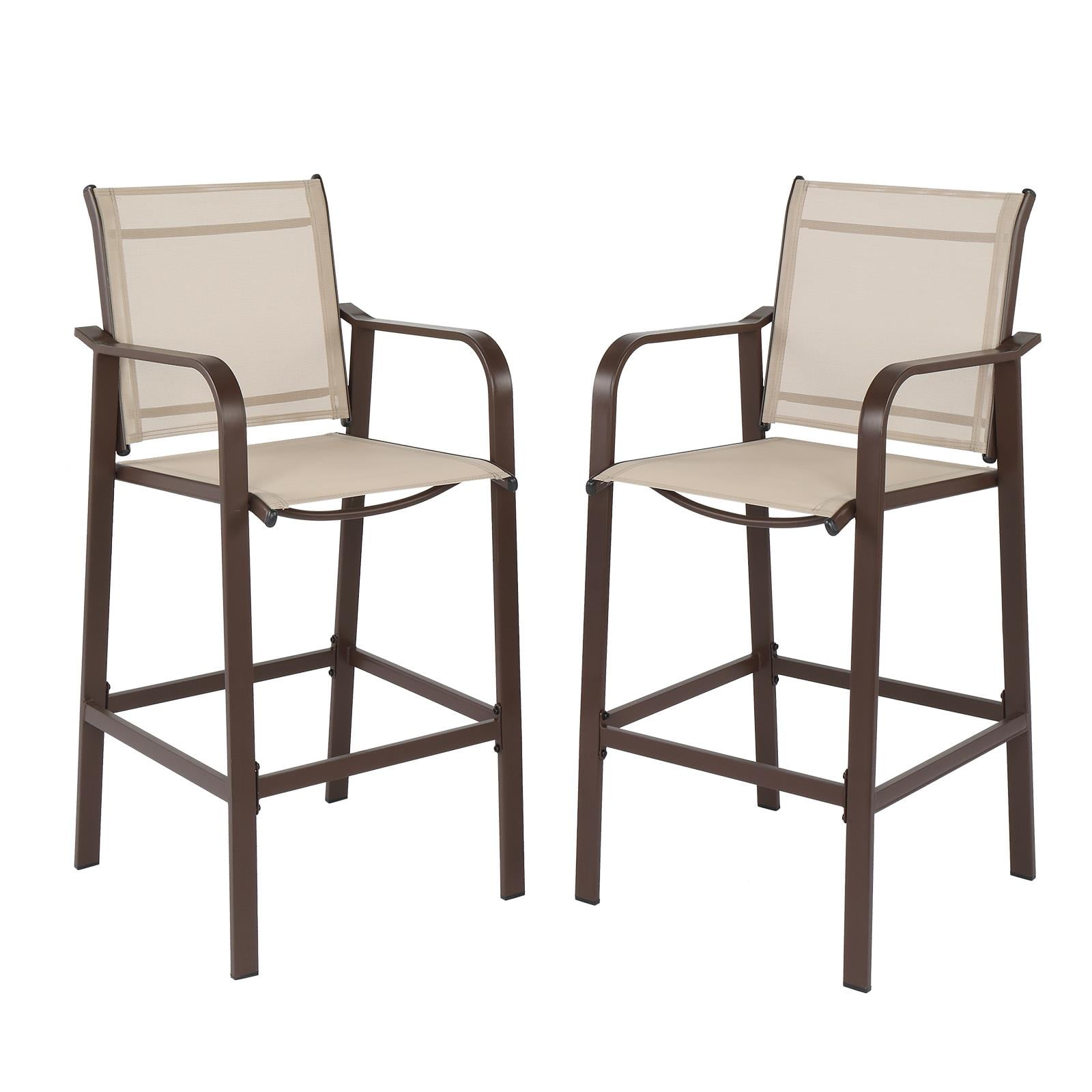 Zimtown Bar Package of 2, Metal Height Patio Bar Chairs for Bistro, Garden, Patio, High Bar Chairs for Indoor and Outdoor - Image 8