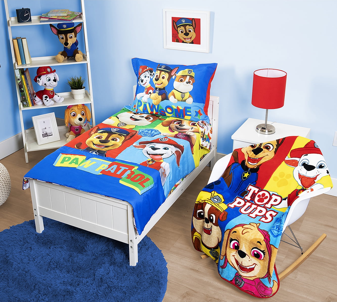 Paw Patrol 5-Piece Toddler Bedding Set & Blanket, Blue, Unisex - Image 6