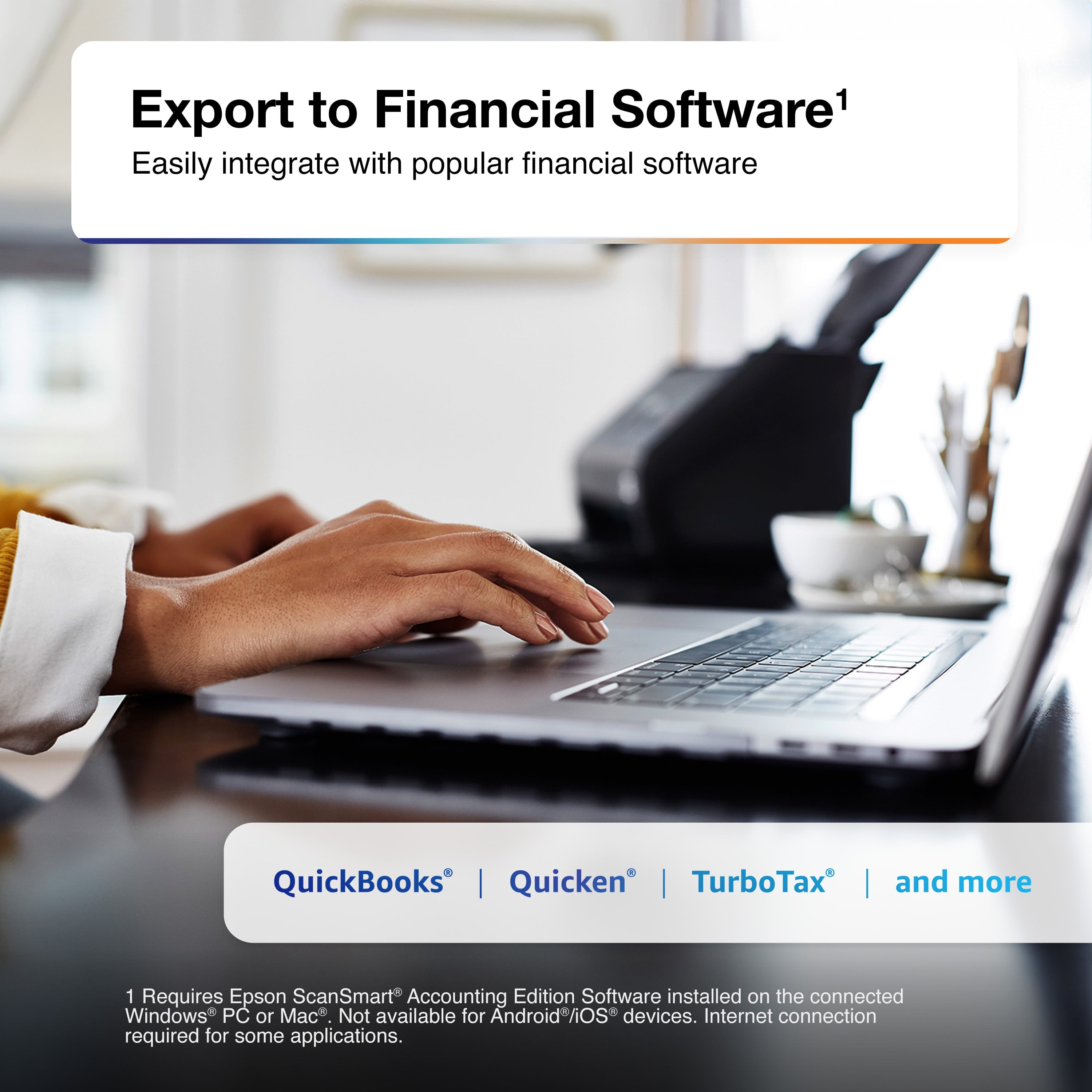 Epson RapidReceipt RR-600W - Document scanner - Contact Image Sensor (CIS) - Duplex - Legal - 600 dpi x 600 dpi - up to 35 ppm (mono) / up to 35 ppm (color) - ADF (100 sheets) - up to 4000 scans per day - USB 3.0, Wi-Fi - Image 6