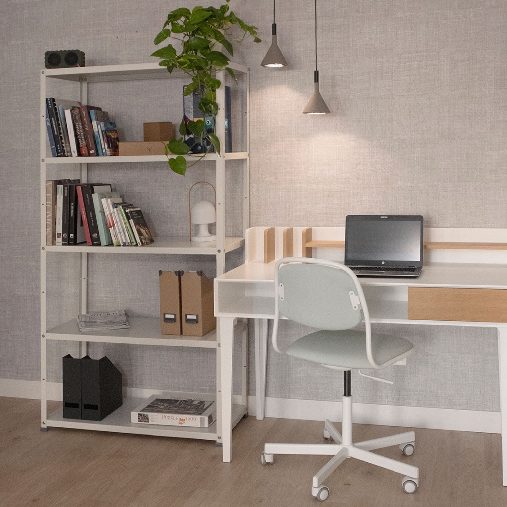 Ar Shelving 5-Tier Powder-Coated Metal Decorative Household Storage Shelving Unit Bookcase in Chick White (36 in. W x 69 in. H x 12 in. D) - Image 4