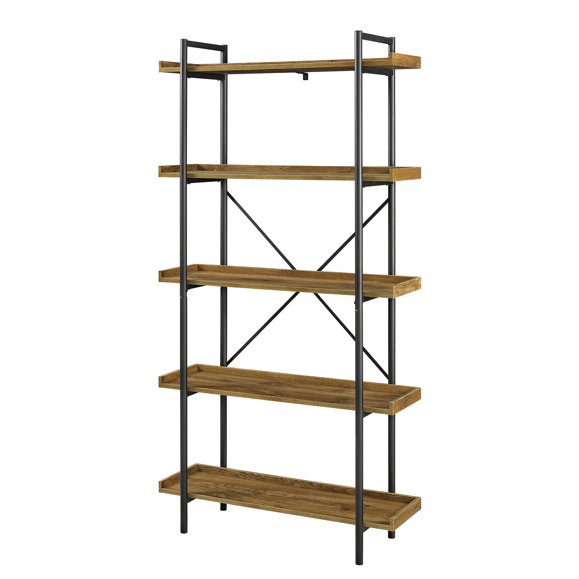 Walker Edison Urban Pipe Rustic Industrial Bookcase, Barnwood - Image 3
