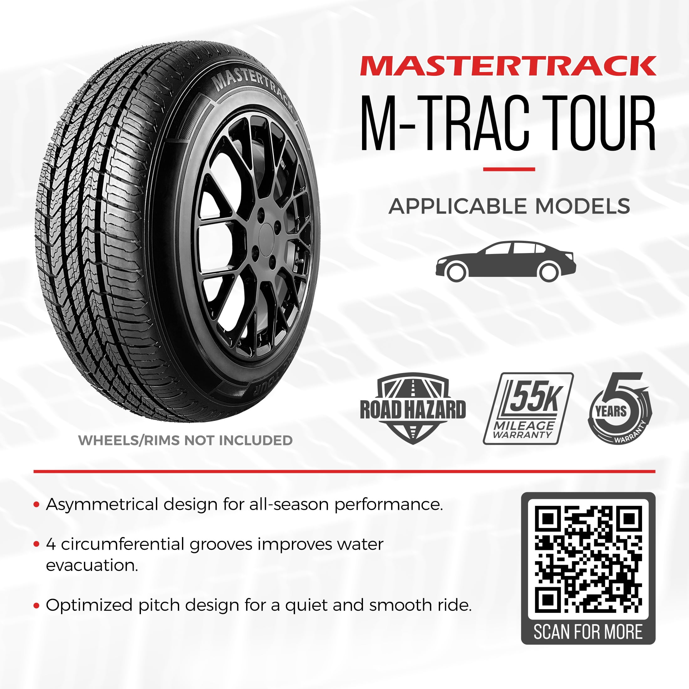 Mastertrack M-TRAC TOUR 215/60R16 95H All Season High Performance Passenger Tire 215/60/16 (No Wheel Rim) - Image 3