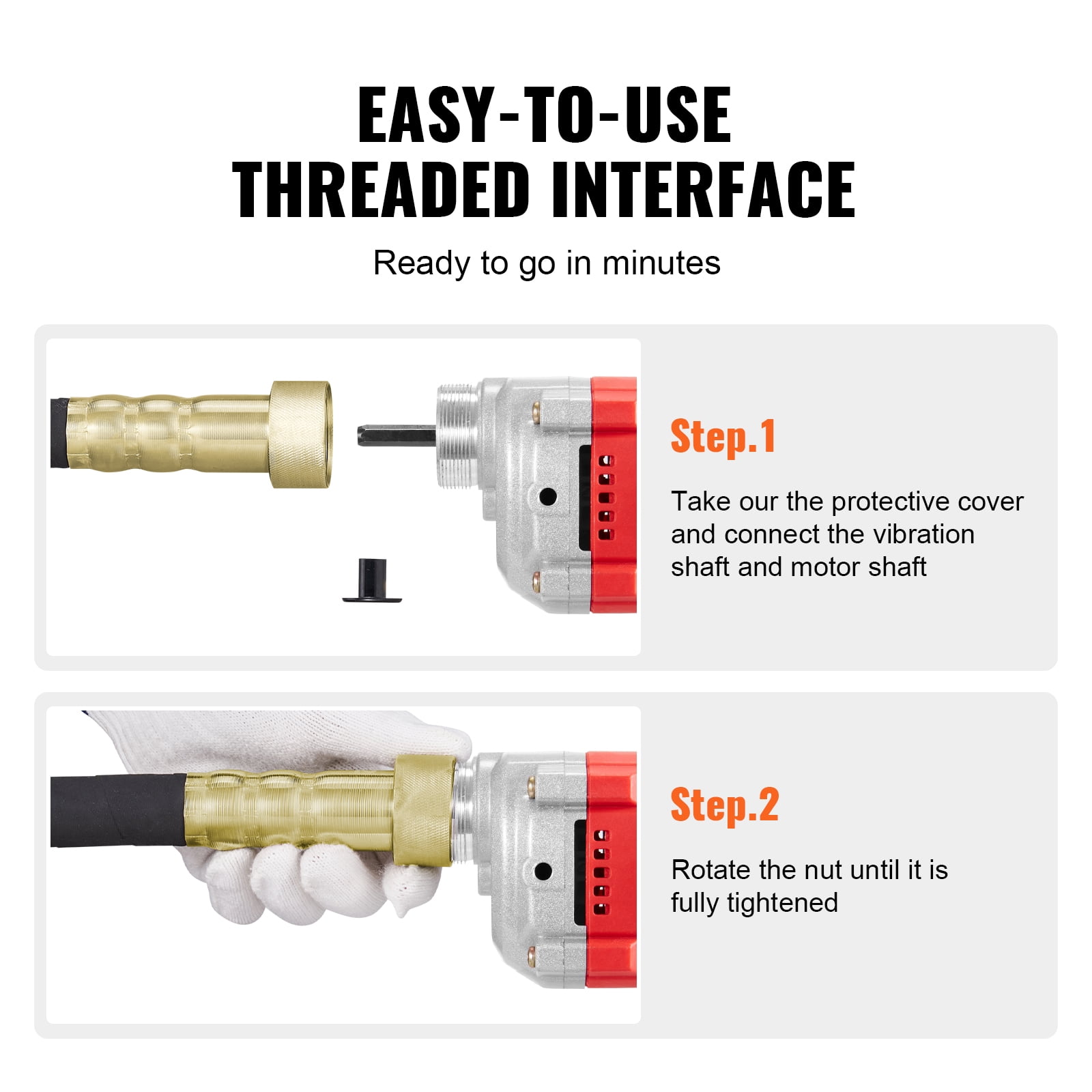 VEVOR Handheld Electric Concrete Vibrator 800W 6.6 feet Shaft Air Bubble Remover - Image 4