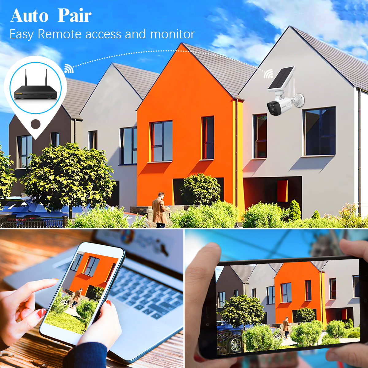 {4.0Megapixel & 100% Wire Free} 2-Way Audio Solar Security Camera Outdoor Wireless Solar Powered Wireless Camera with Rechargeable Battery, WiFi Home Surveillance Camera - Image 11