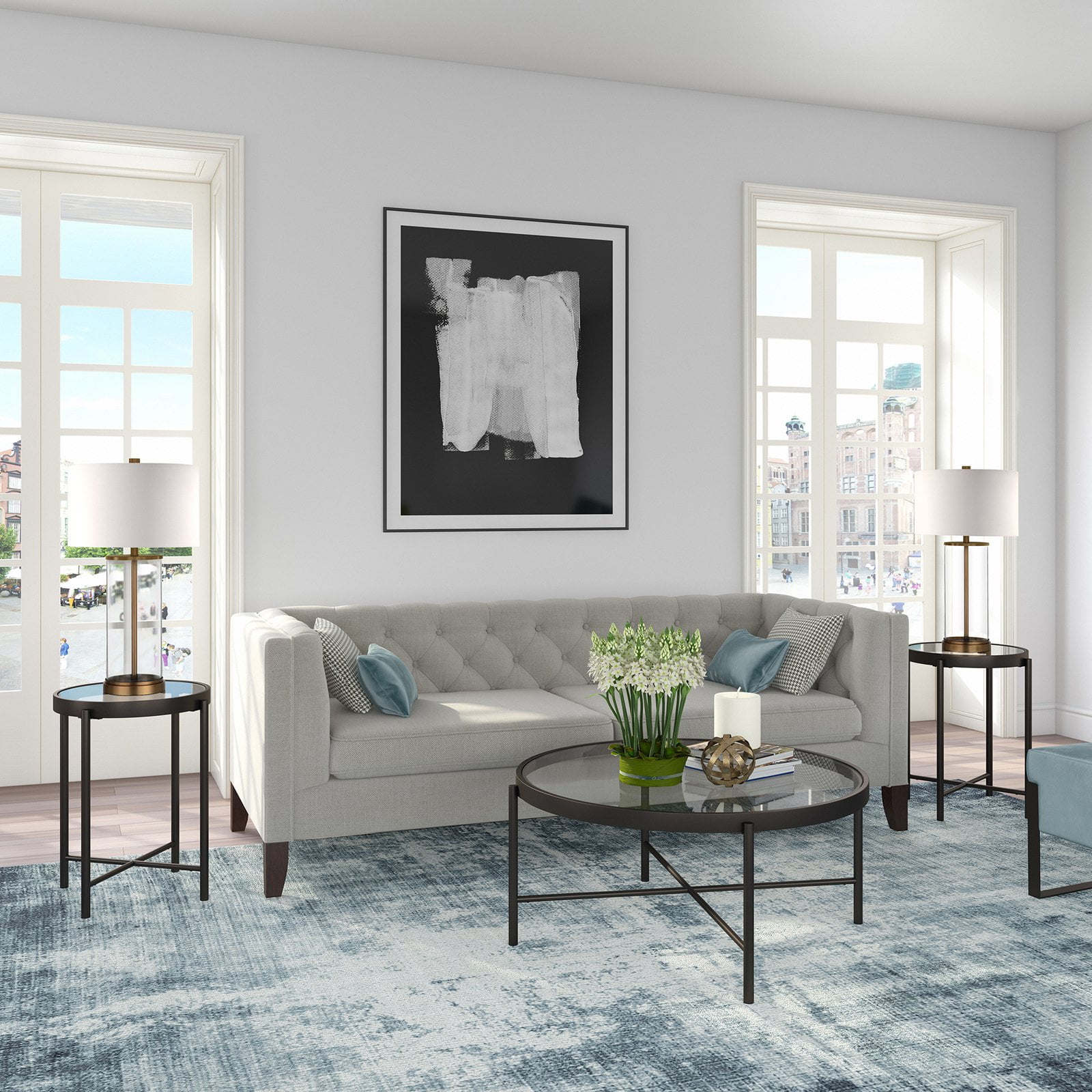 Evelyn&Zoe Duxbury 36" Wide Round Coffee Table, Blackened Bronze - Image 5