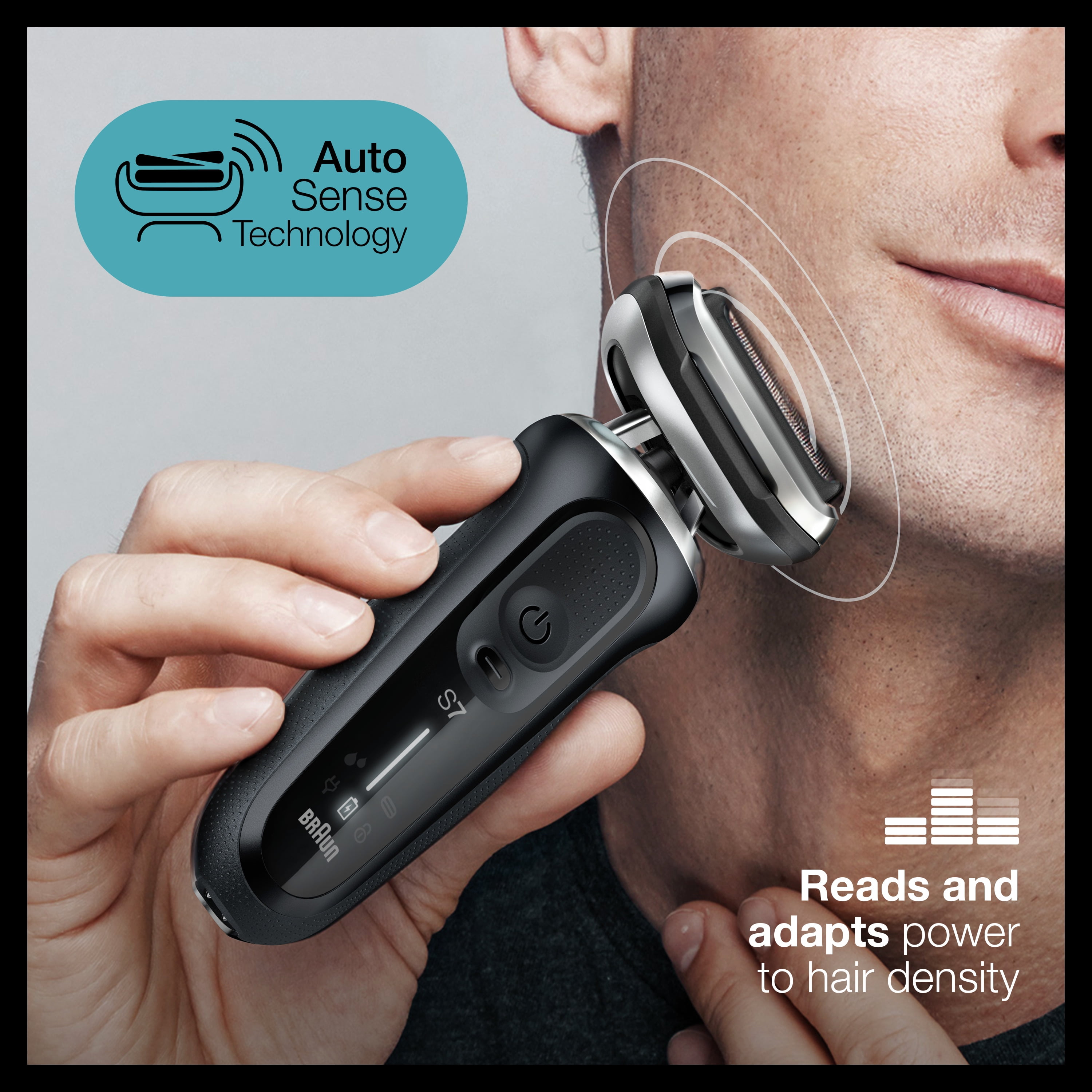 Braun Series 7 7091cc Flex Electric Shaver with AutoSense, 360° Adaptation, Black - Image 4