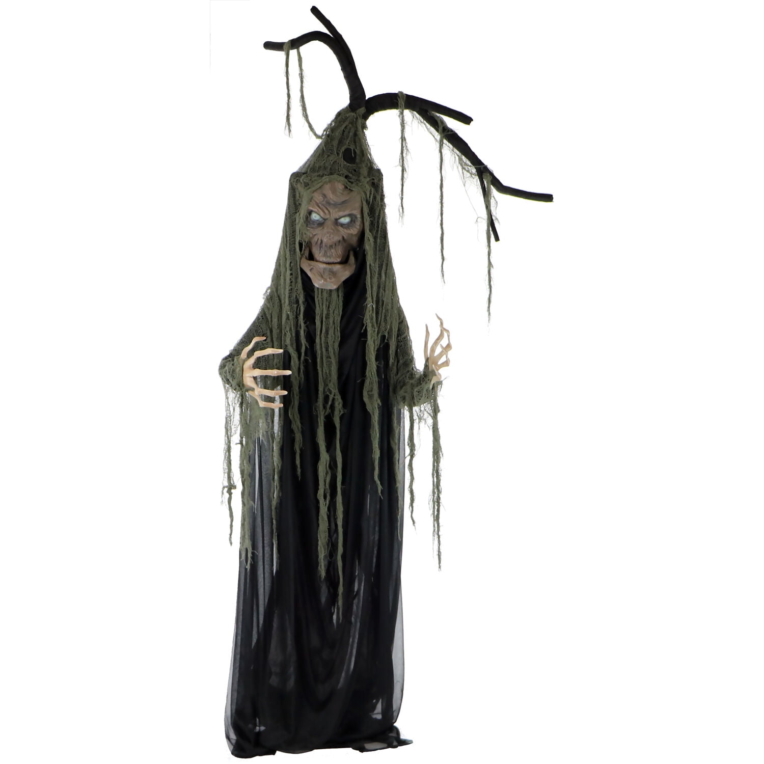 Haunted Hill Farm 6.5 ft Poseable Talking Tree with Moving Mouth, Lights and Sound, Indoor or Covered Outdoor Halloween Decoration, HHTREE-1FLS - Image 11