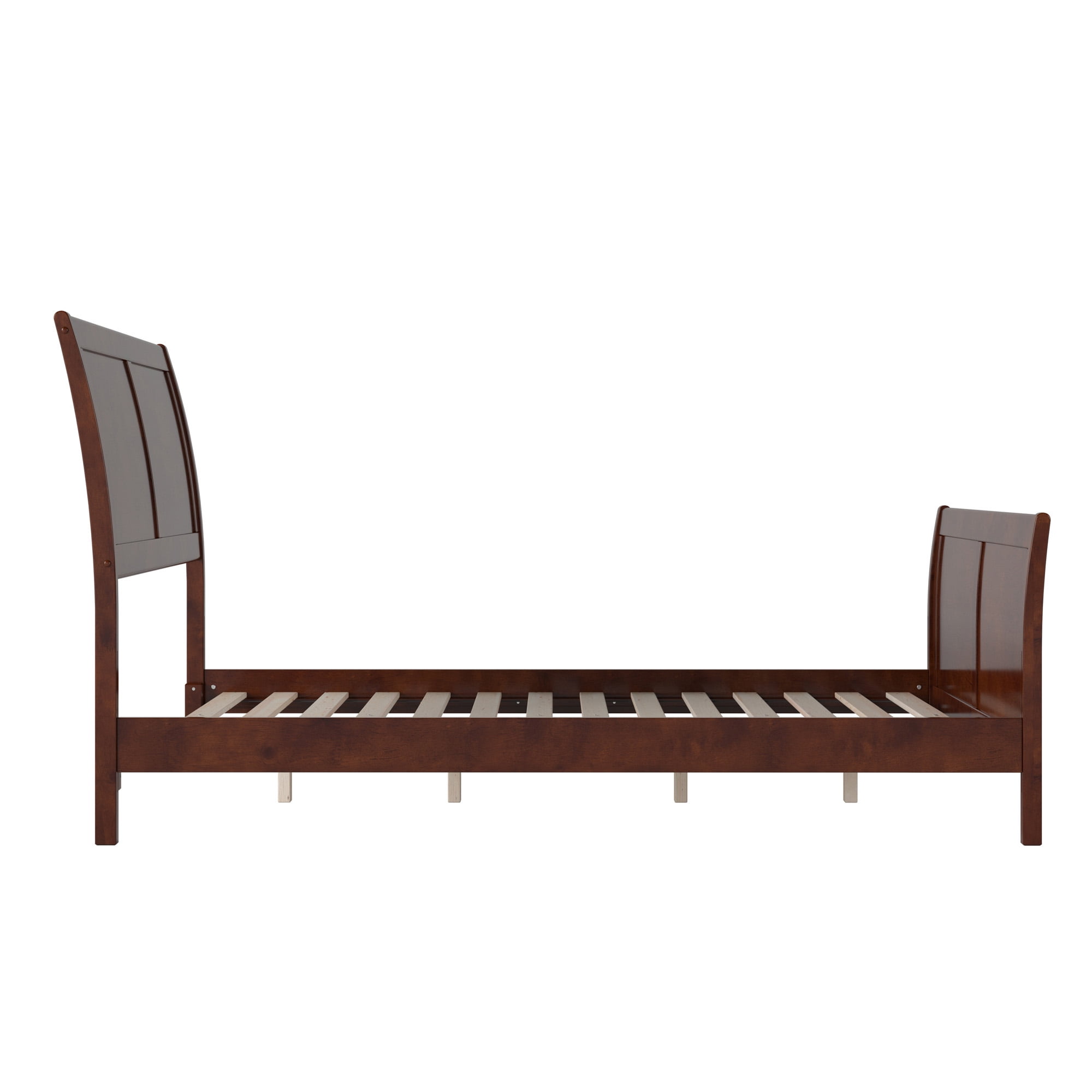 AFI Portland Full Wood Platform Bed with Sleigh Headboard and Footboard, Walnut - Image 5