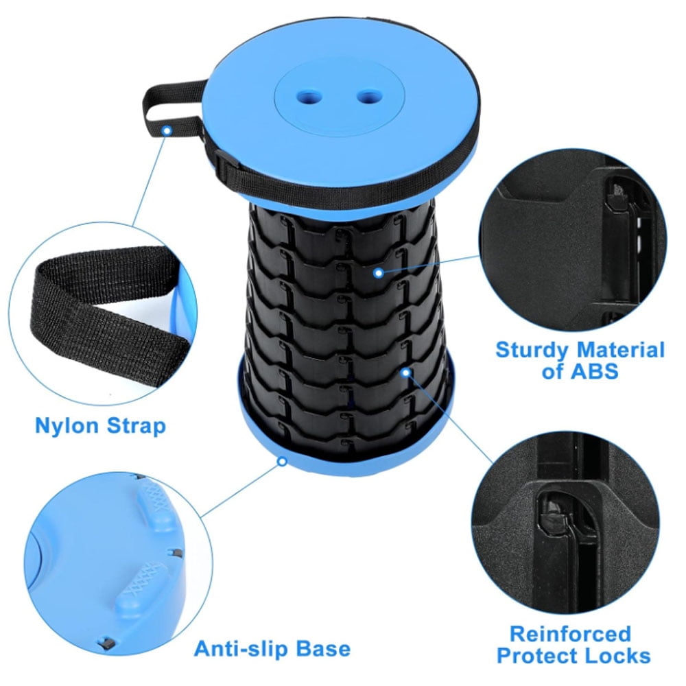 Donepart Foldable Telescopic Stool, Lightweight Foldable Stool, Fishing Tours Indoor Outdoor Activity (Blue) - Image 5