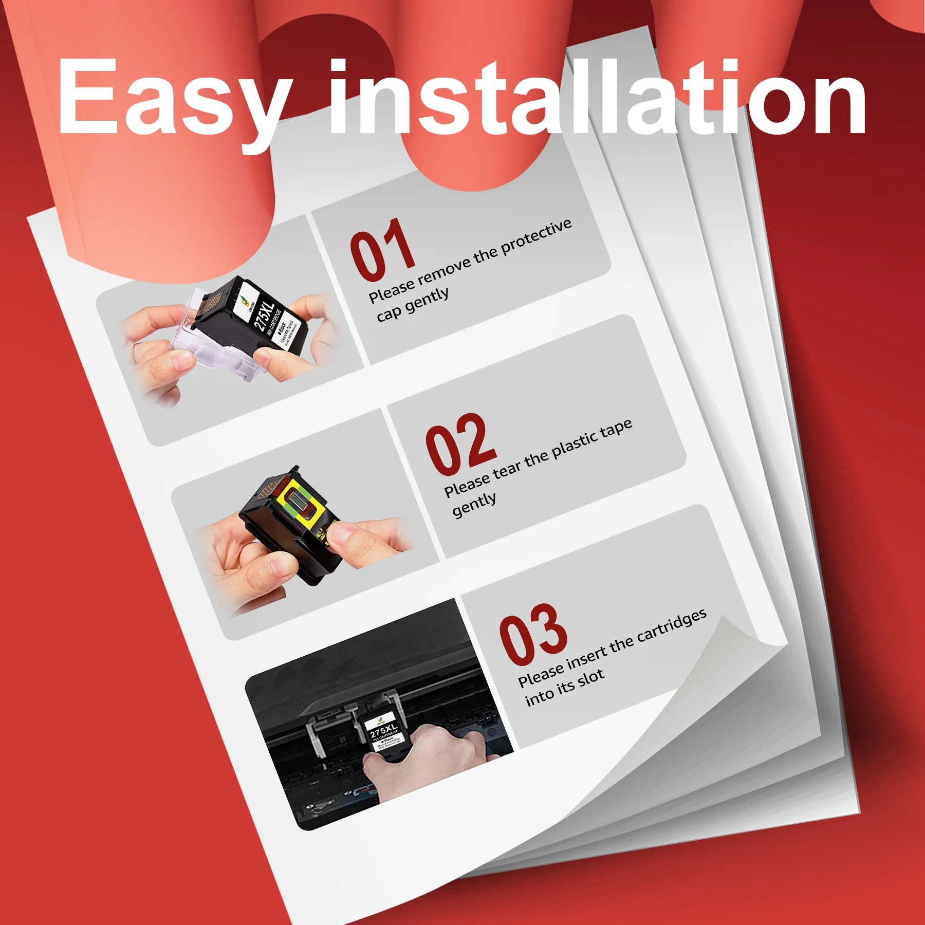 275XL 276XL Ink Cartridge Replacement for Canon PG-275 CL-276 275 276 Combo XL Compatible with Canon PIXMA TS3520 TS3522 TS3500 TR4720 TR4722 TR4700 Printer(2 Black, 1 Color) - Image 6