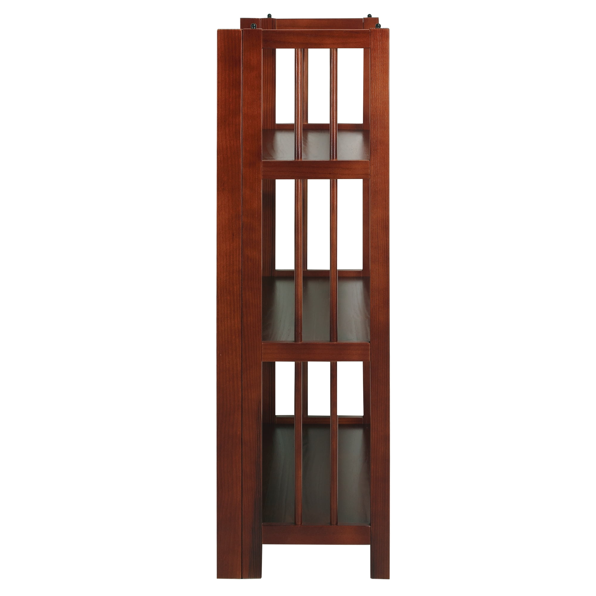 3-Shelf Folding Stackable Bookcase 27.5" Wide-Walnut - Image 15