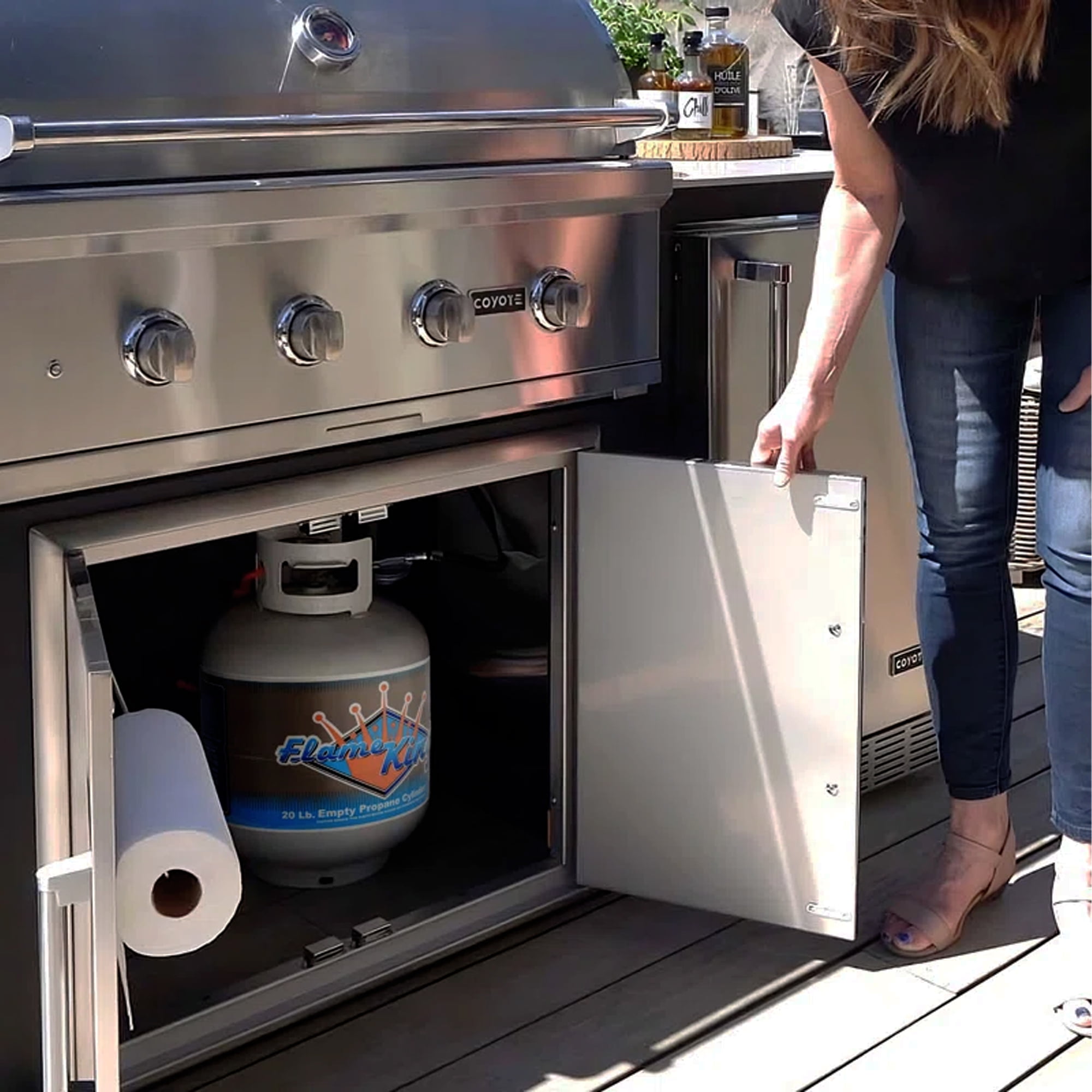 Flame King 20LB Empty Steel Propane Tank LP Cylinder w/ Type1 OPD Valve, for Grills & BBQs - Image 2