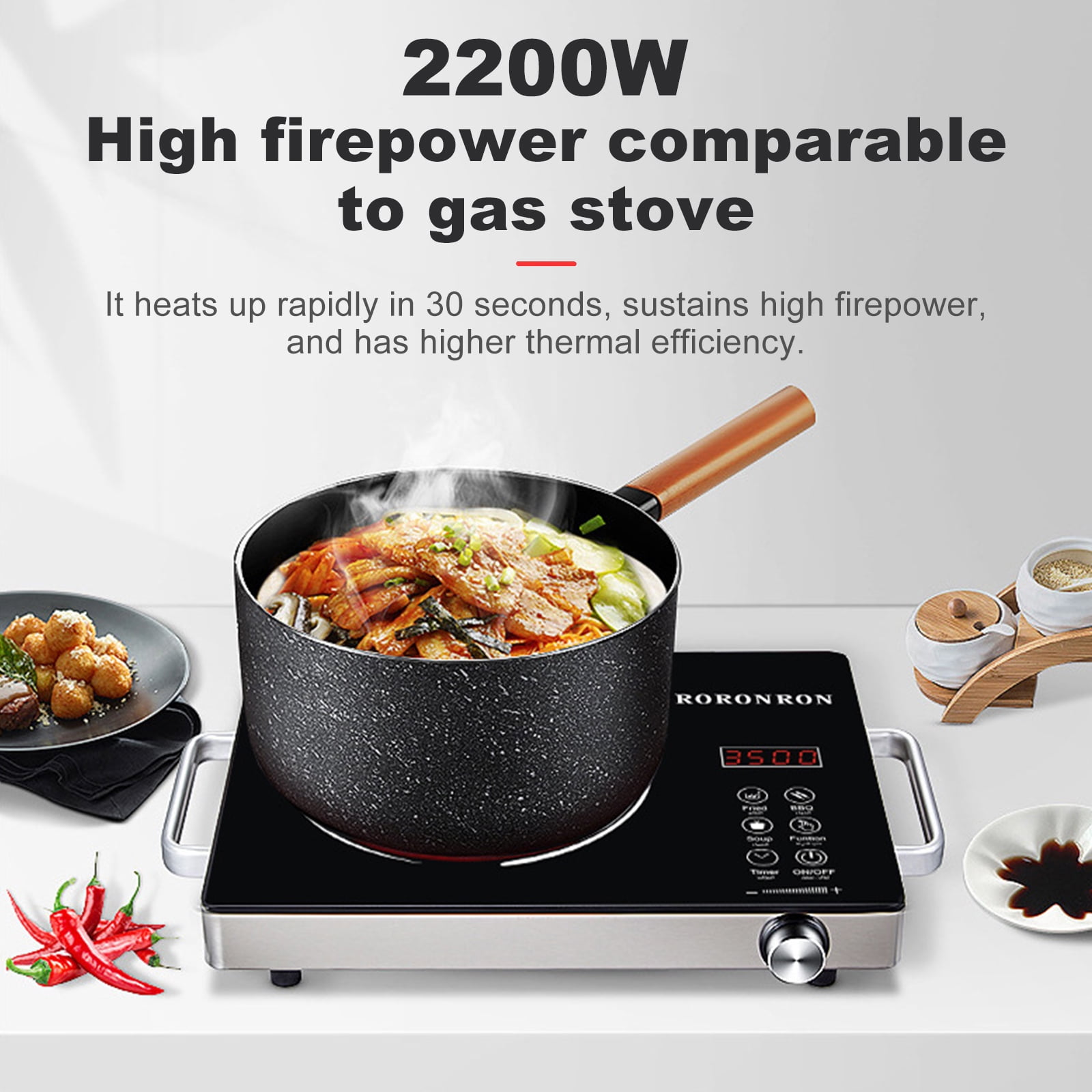 Wobythan 3500W Electric Hot Plate Ceramic Stove Infrared Induction Cooker Home Cooktop Cooking Furnace US 110V - Image 6