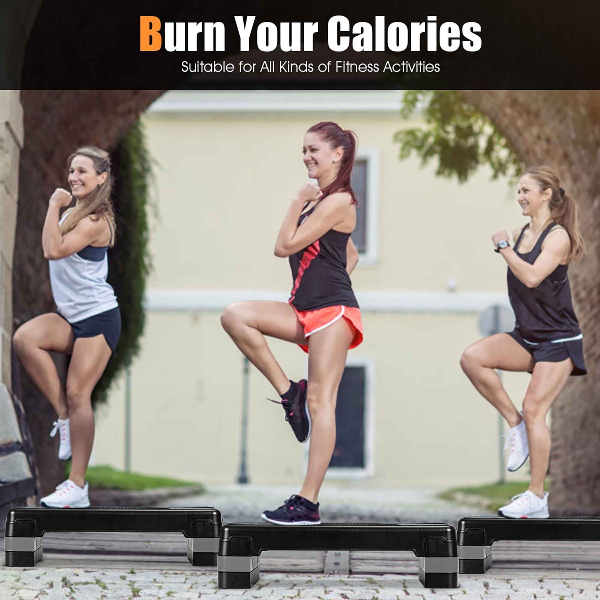 31'' Aerobic Exercise Stepper Cardio Trainer 3 in 1 Adjustable Height 4'' - 6'' - 8'' - Image 8