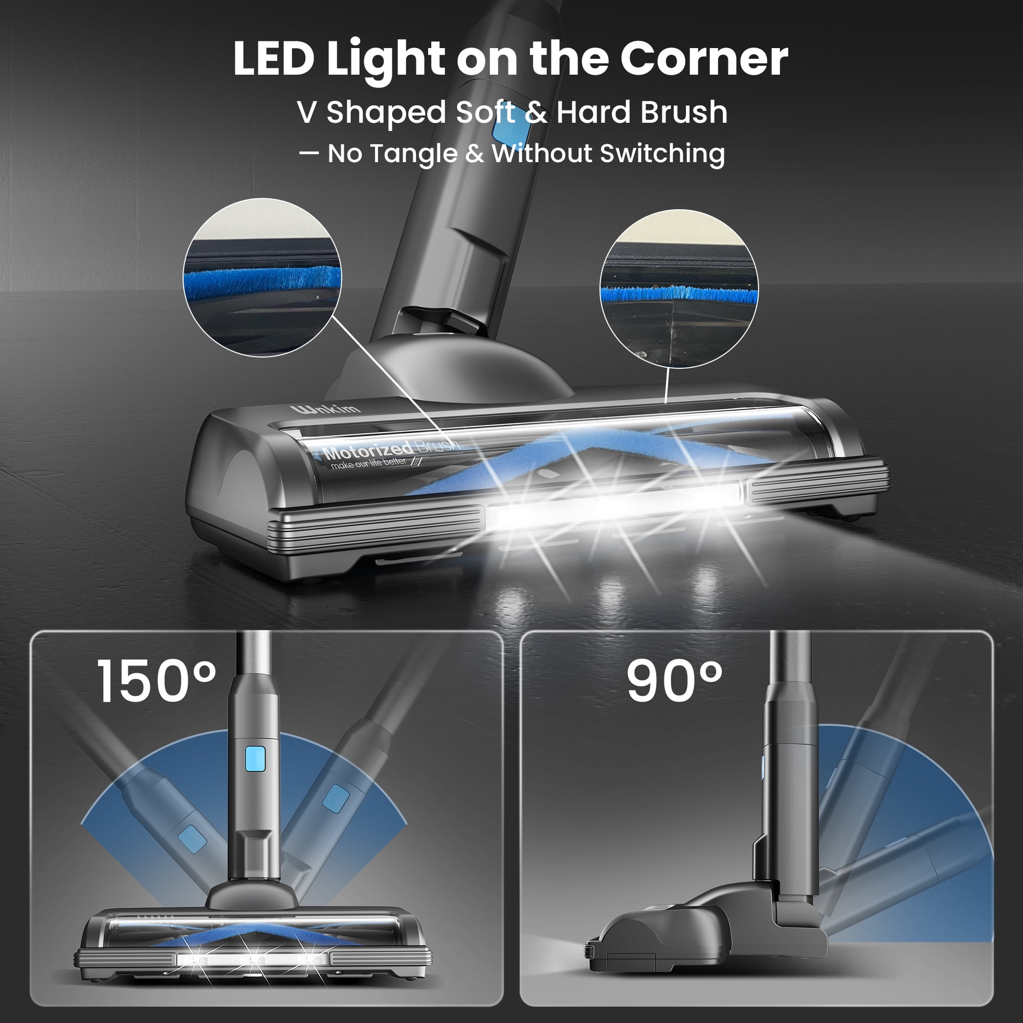 Wnkim Cordless Stick Vacuum Cleaner, 25Kpa, HEPA Wet/Dry Vacuum Cleaner for Hardwood Pet Hair Carpet - Image 8