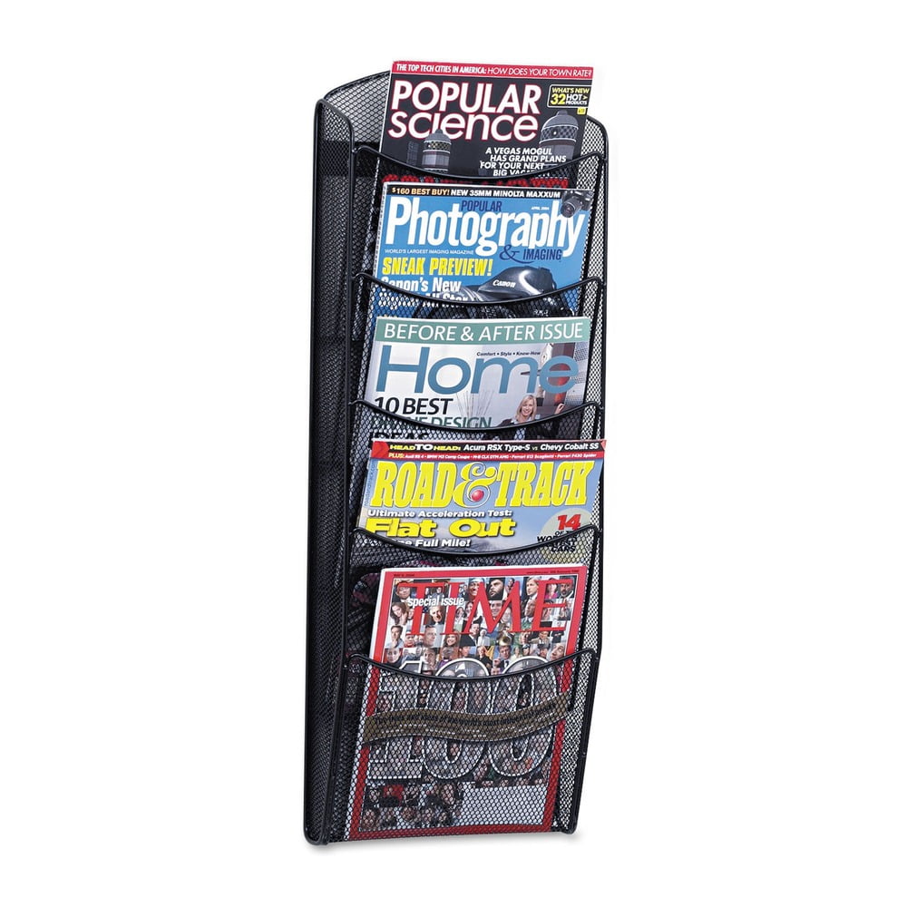 Safco 5-Pocket Black Onyx Magazine Rack - Image 4