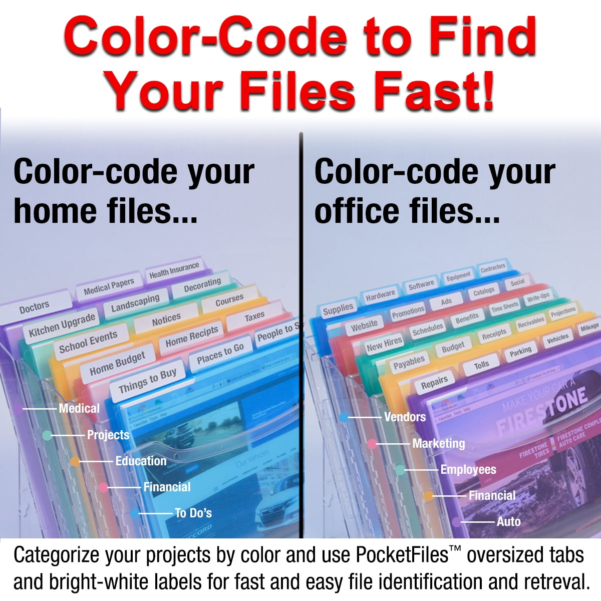 Ultimate Office StationMate™ StepUp File Desktop Organizer with PocketFiles (Includes 25, 5th-Cut PocketFiles) - Image 4